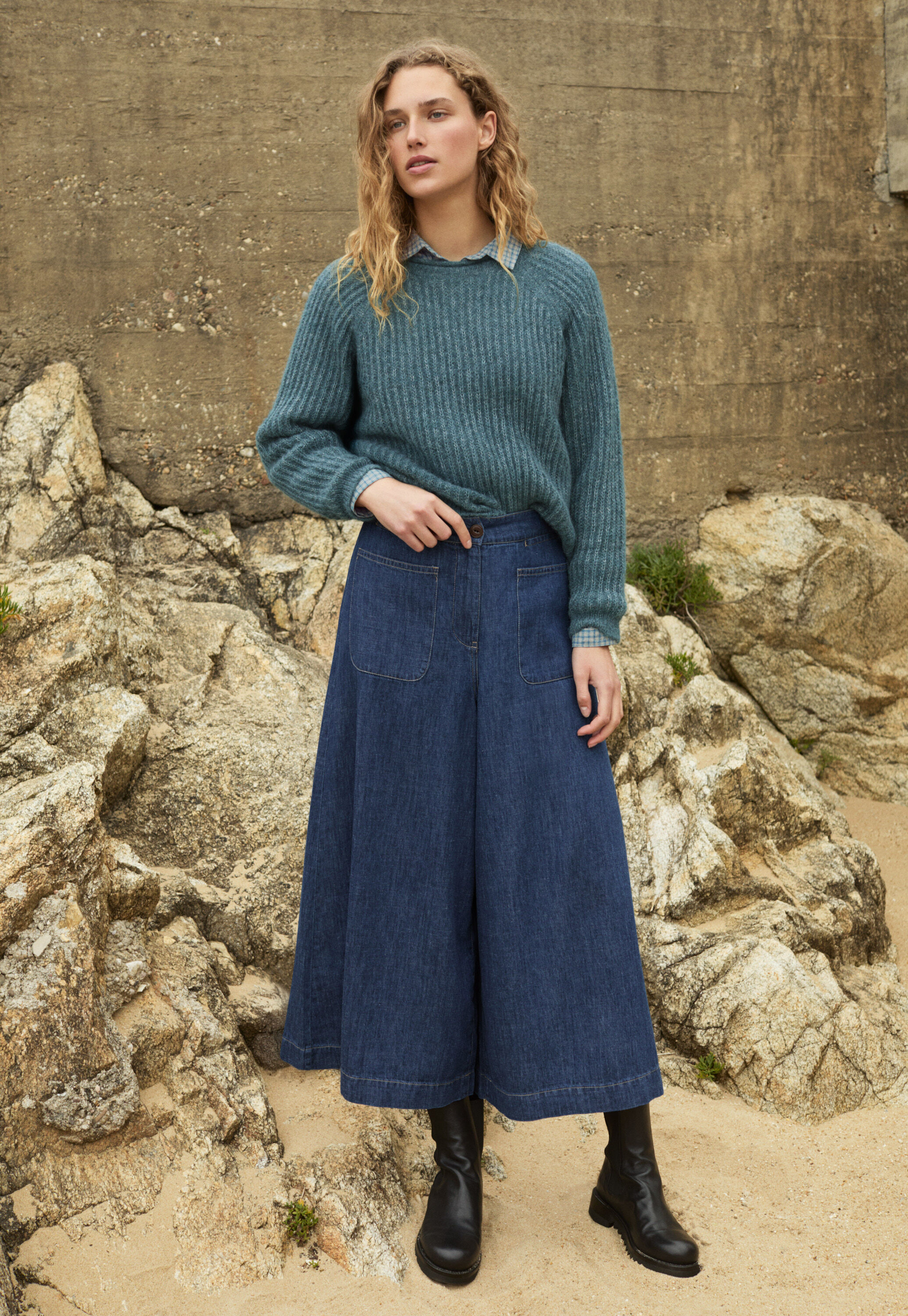 Ripppullover mit Rundhalsausschnitt