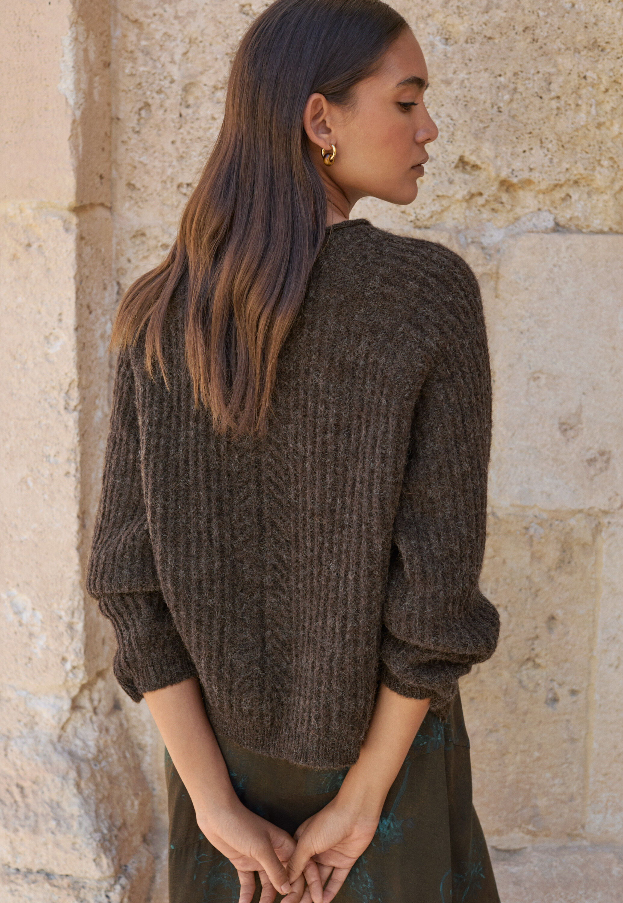 Ripppullover mit Rundhalsausschnitt