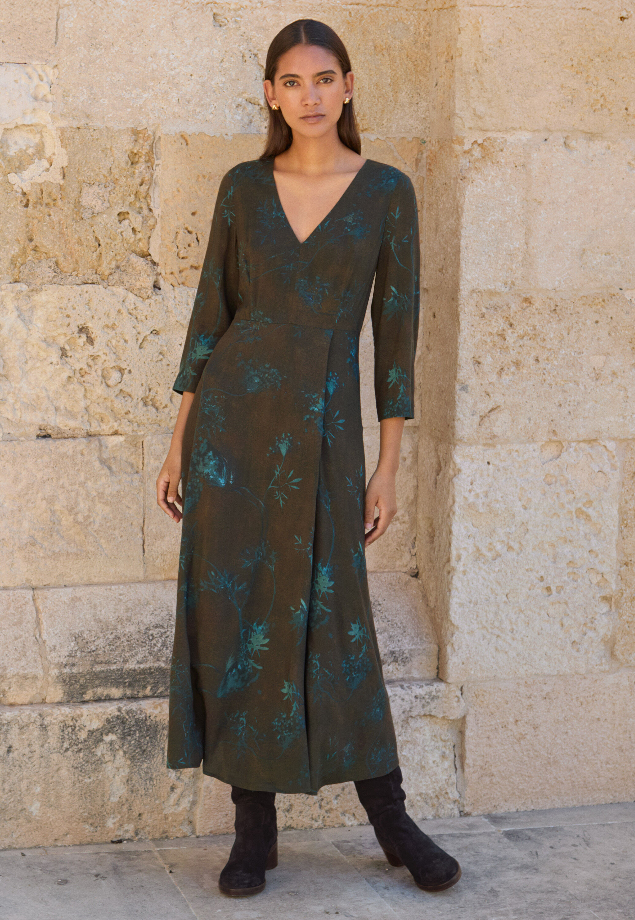 Langes Kleid mit Print