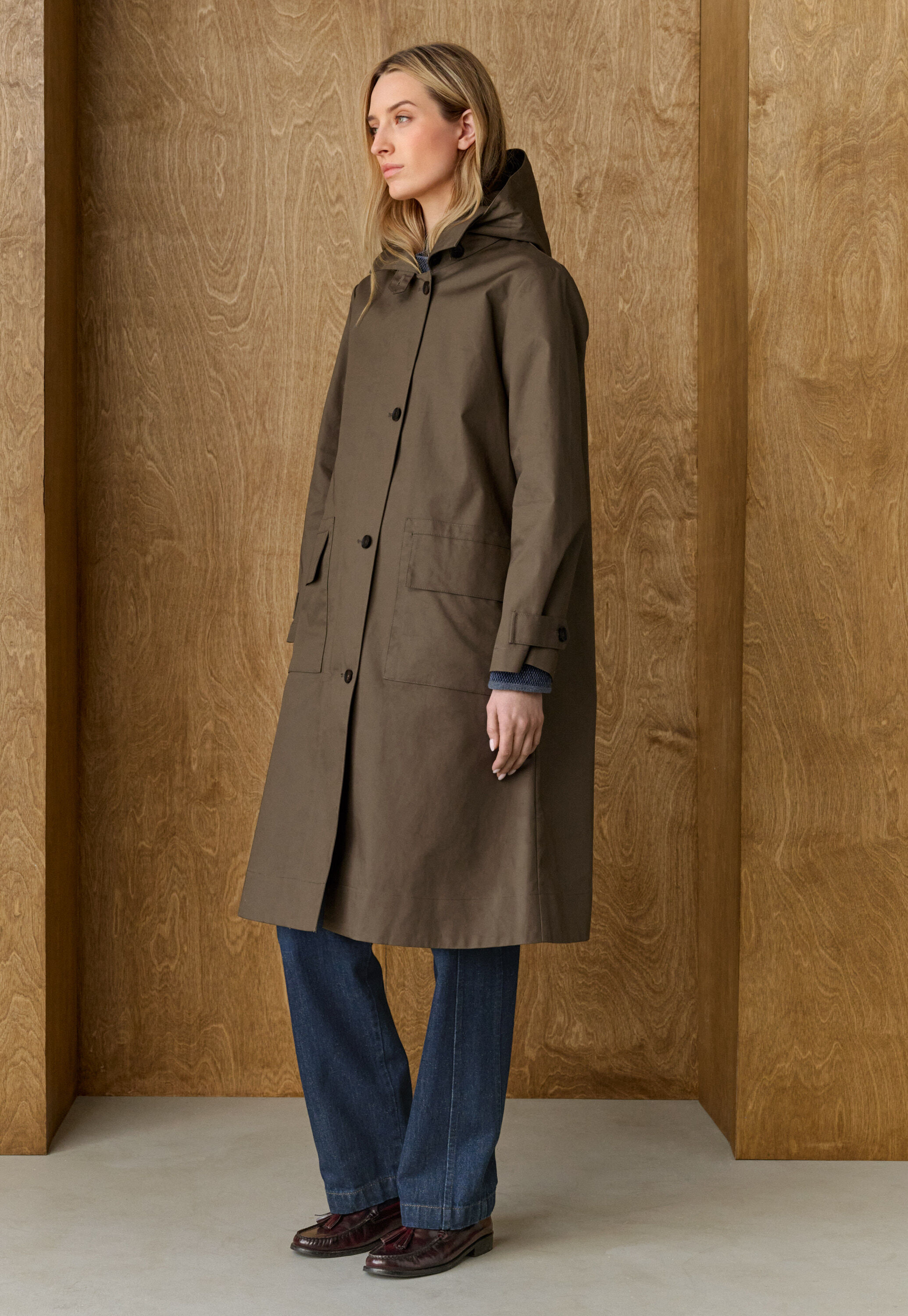 Trenchcoat mit Kapuze