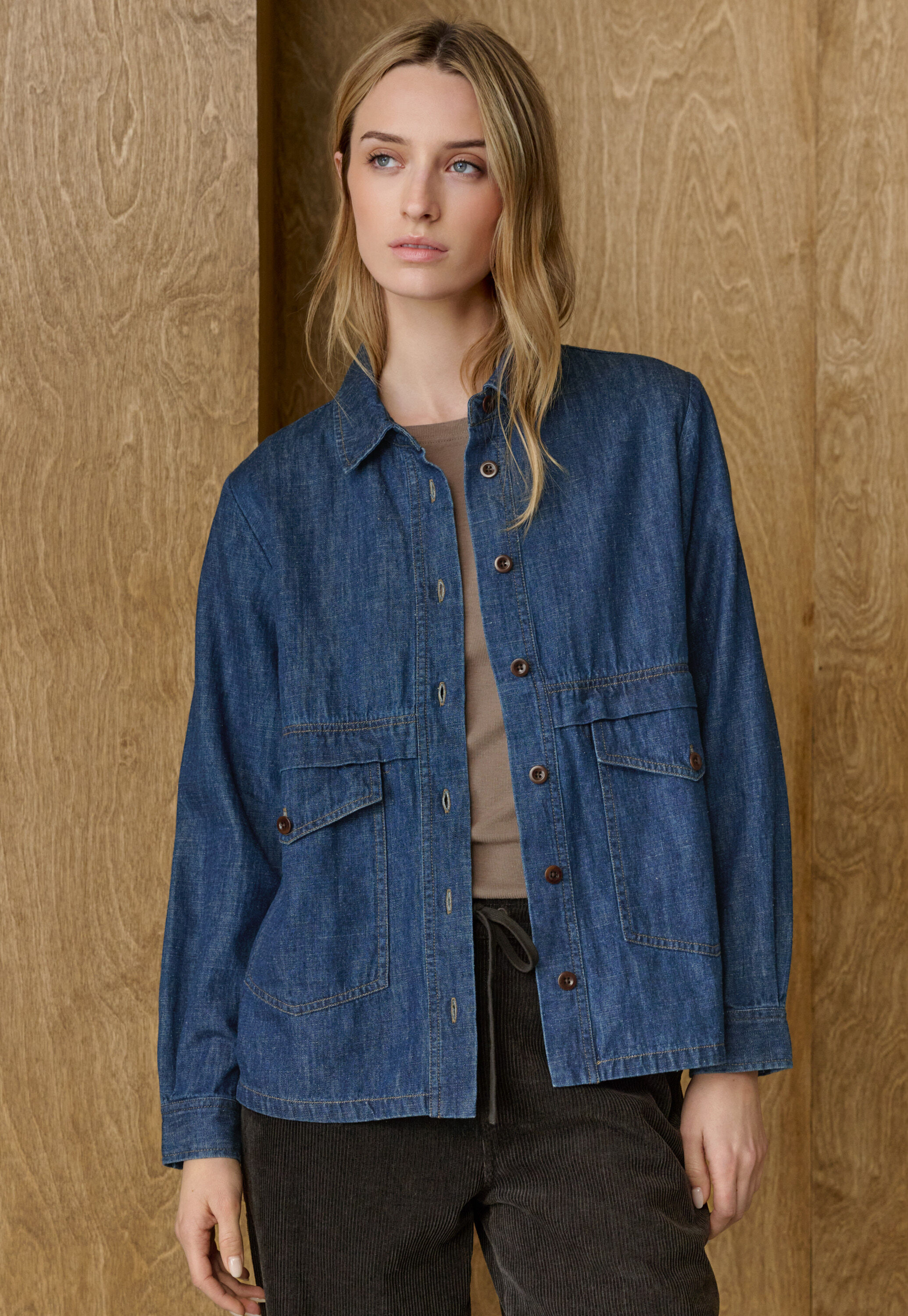 Indigo-gef&auml;rbtes Overshirt