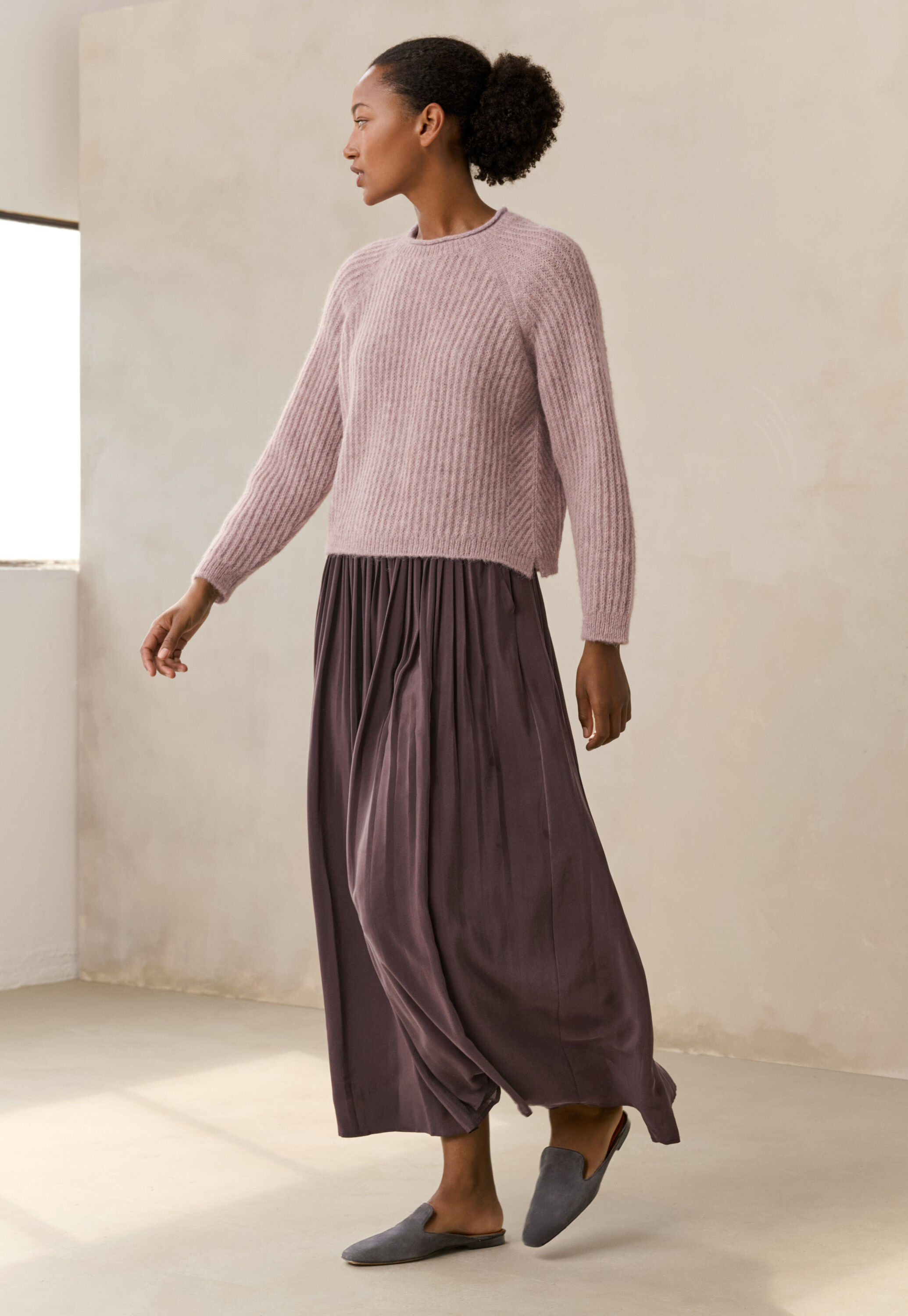 Ripppullover mit Rundhalsausschnitt