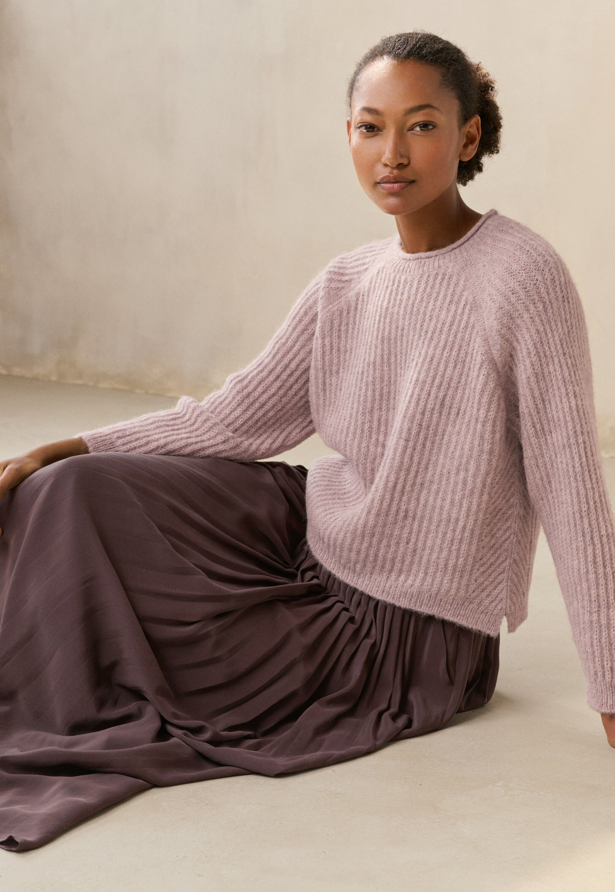 Ripppullover mit Rundhalsausschnitt