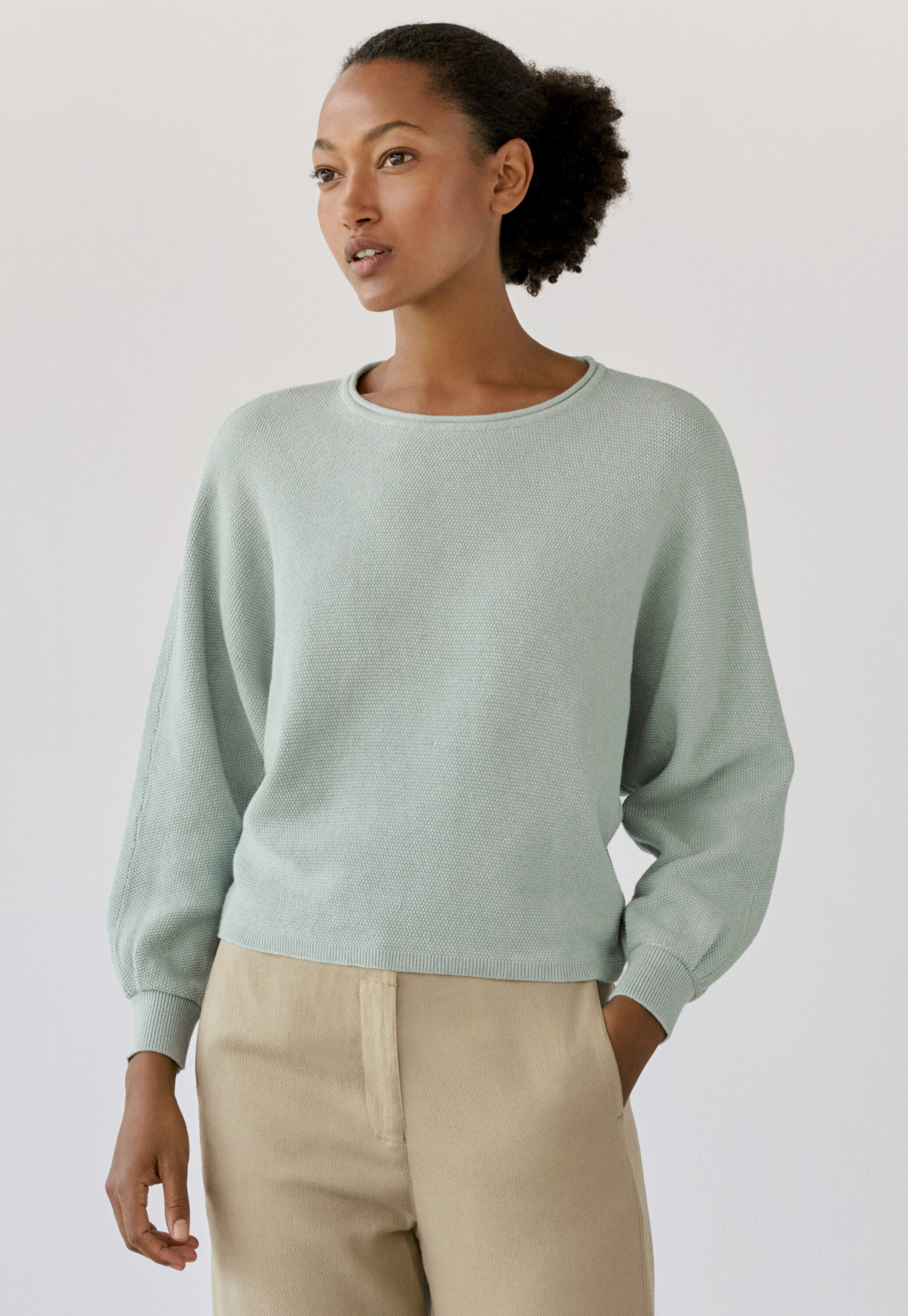 Perlmuster-Dolman-Pullover