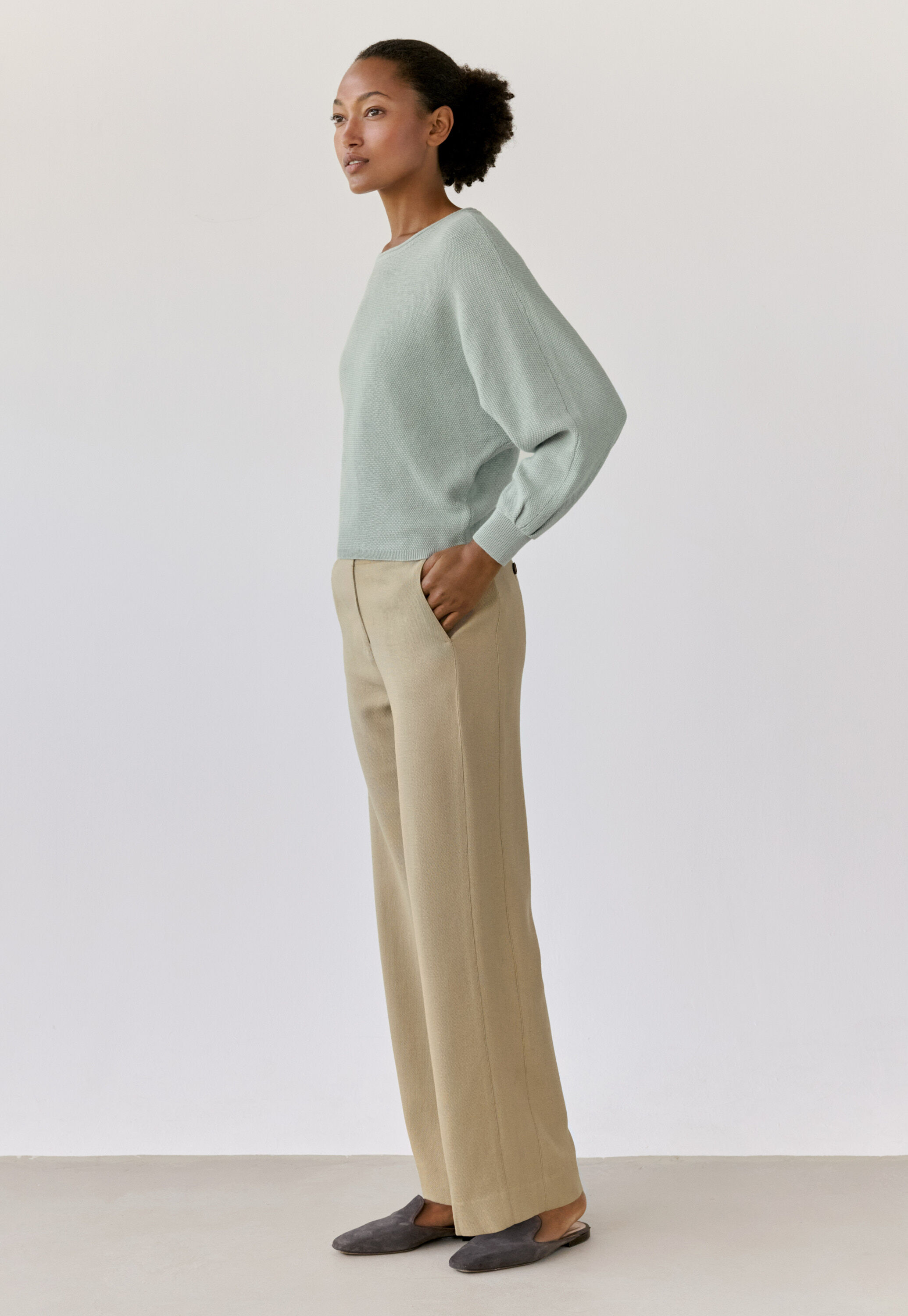 Perlmuster-Dolman-Pullover