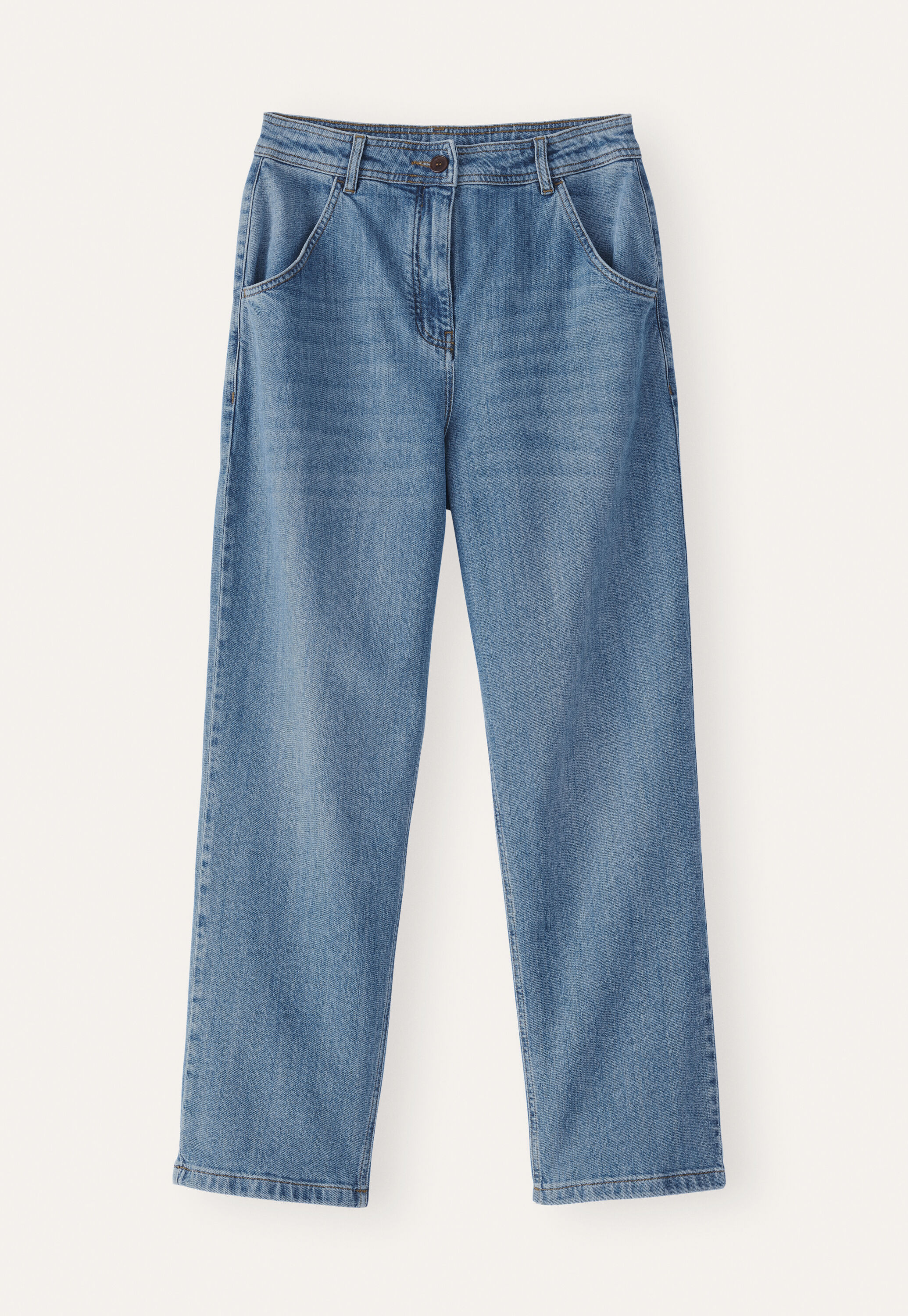 Indigo-gef&auml;rbte, k&uuml;rzere Jeans