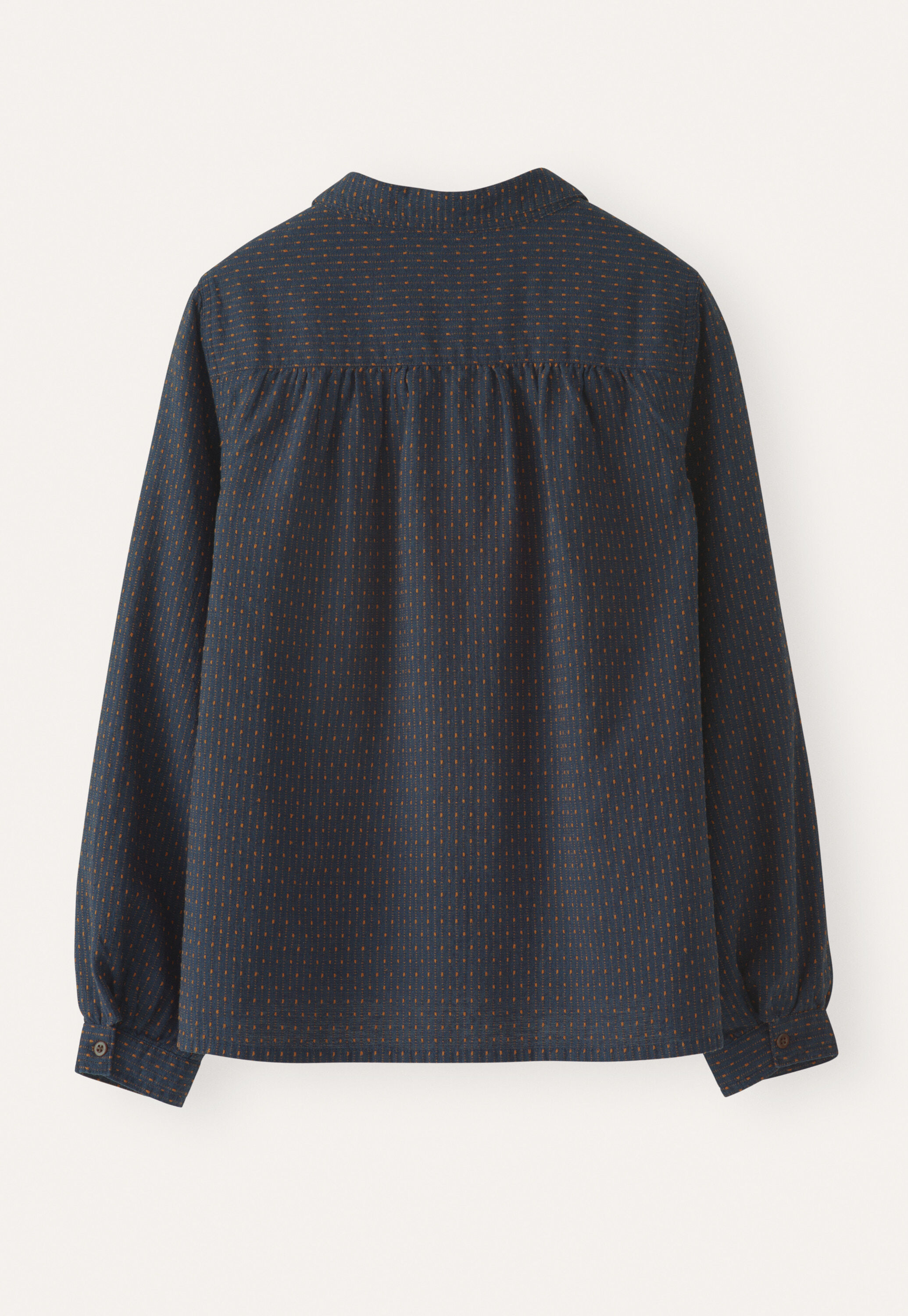 Bluse in Strichmuster-Webung