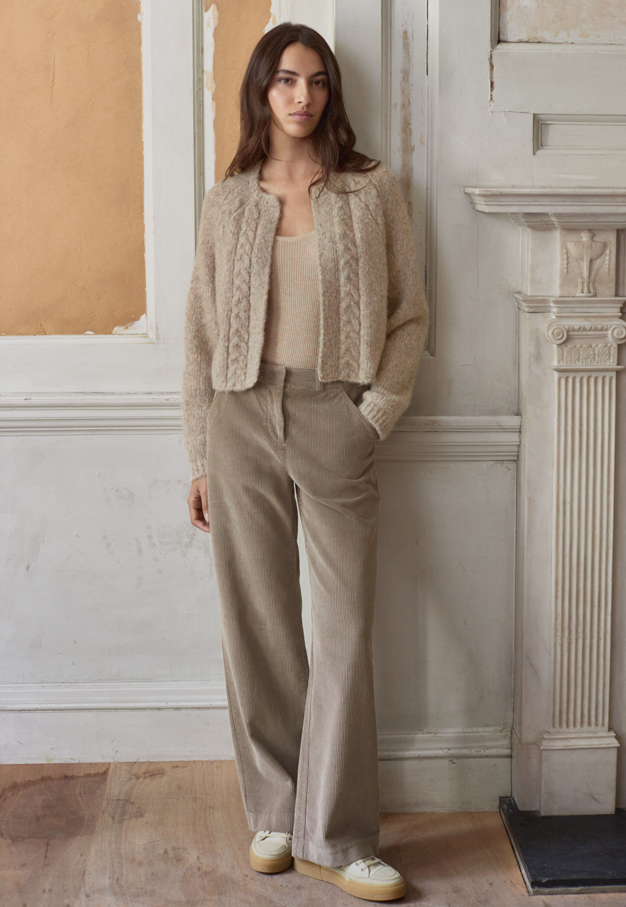 Cardigan mit Zopfmuster