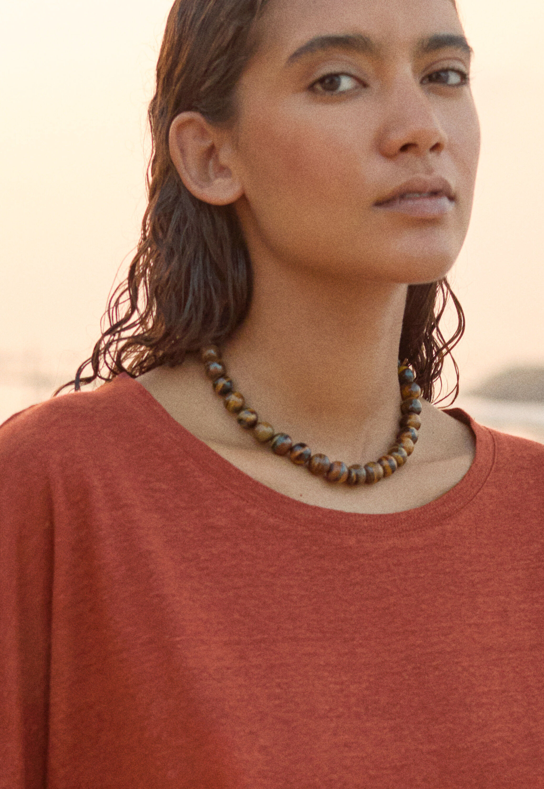 Perlenkette, Gold, large