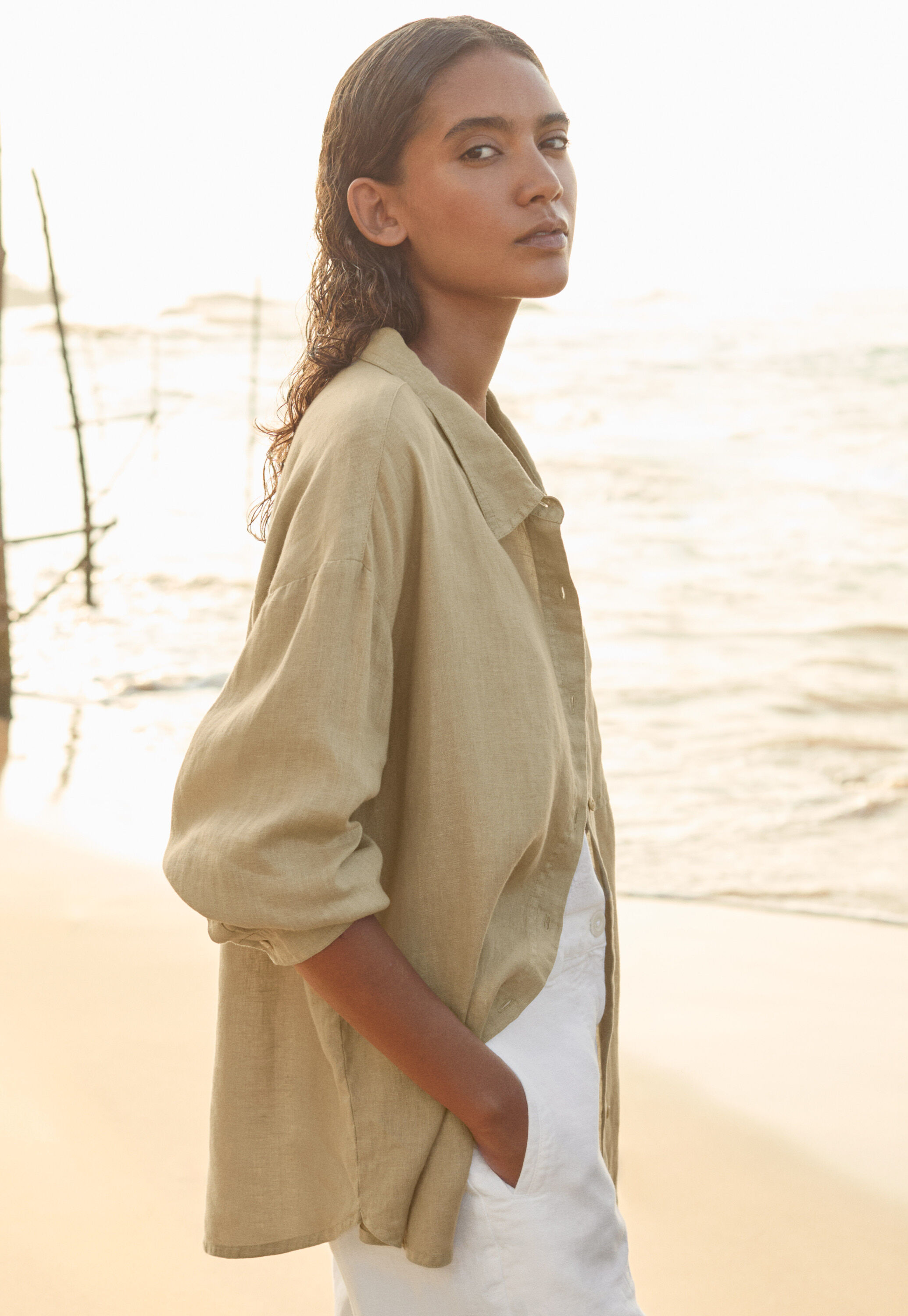 Overshirt aus Leinen