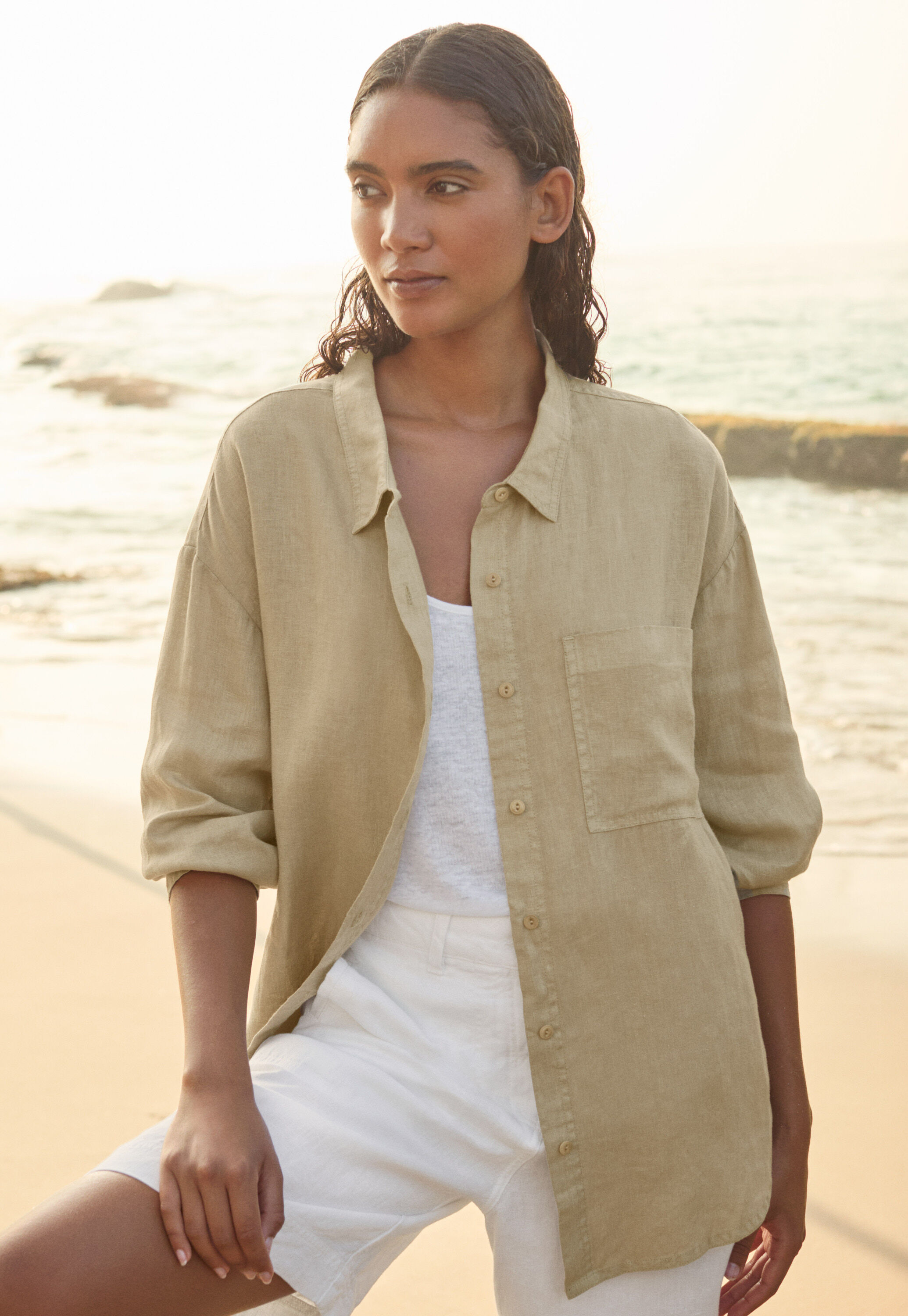 Overshirt aus Leinen
