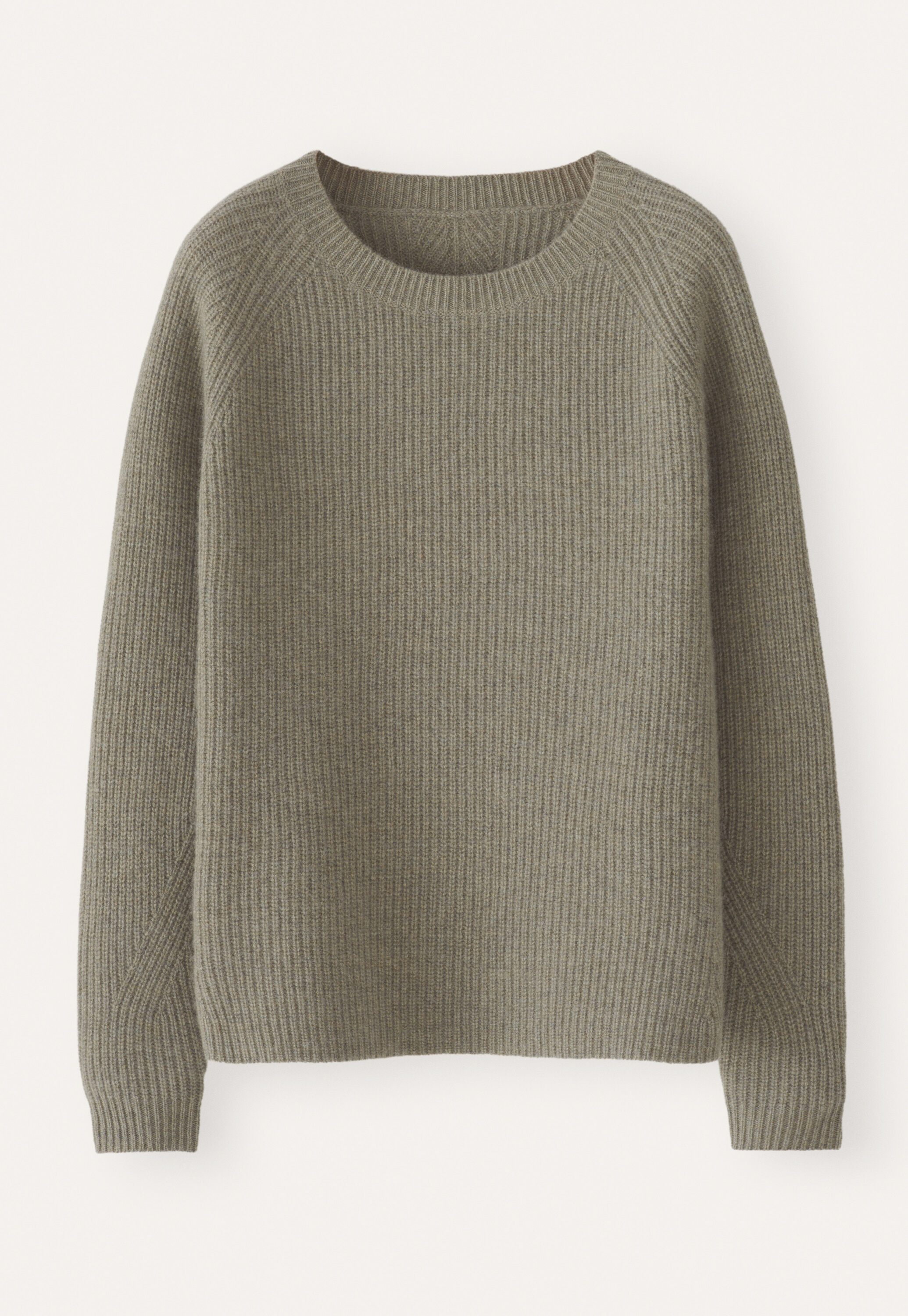 Gerippter Pullover mit Rundhalsausschnitt