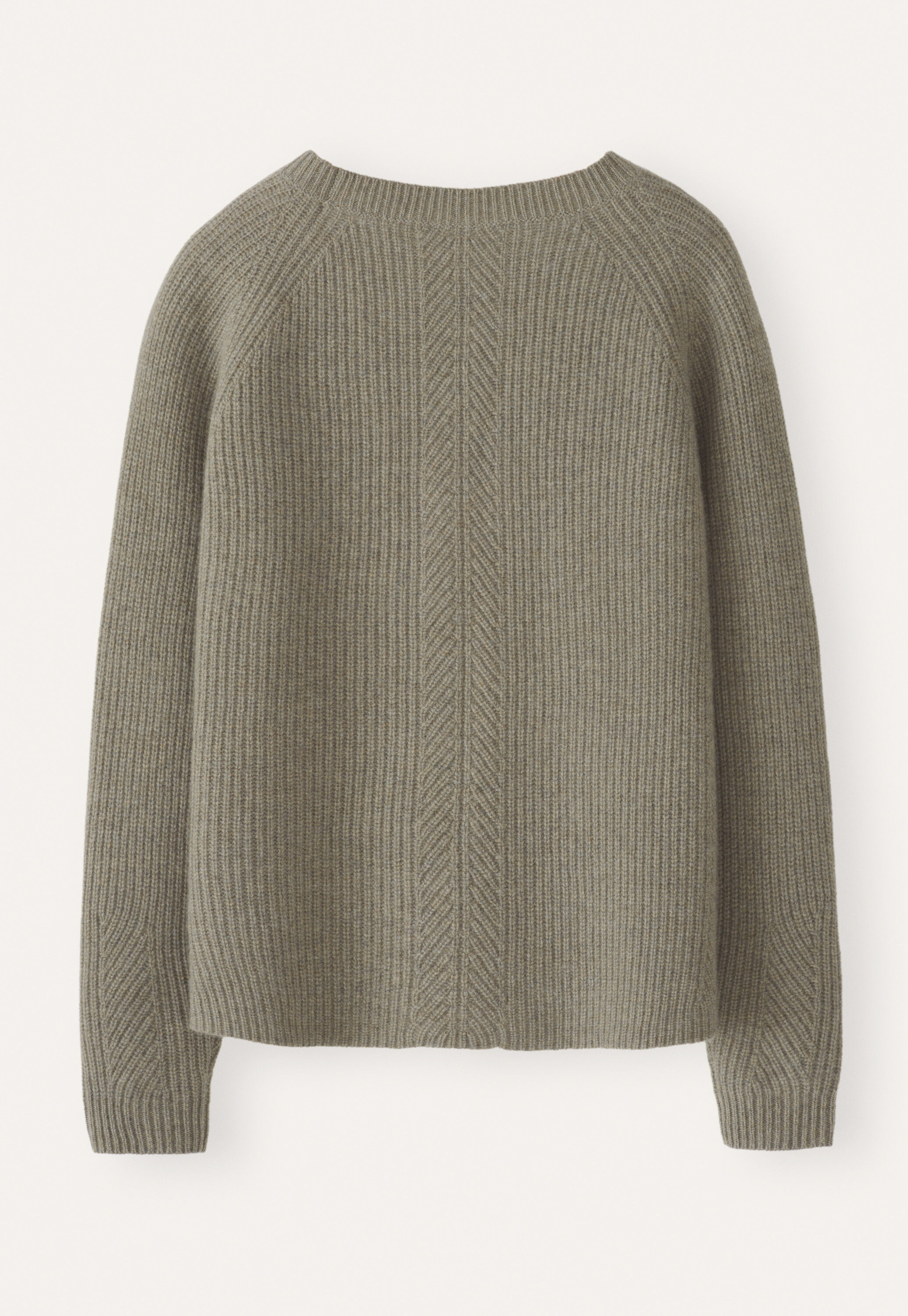 Gerippter Pullover mit Rundhalsausschnitt