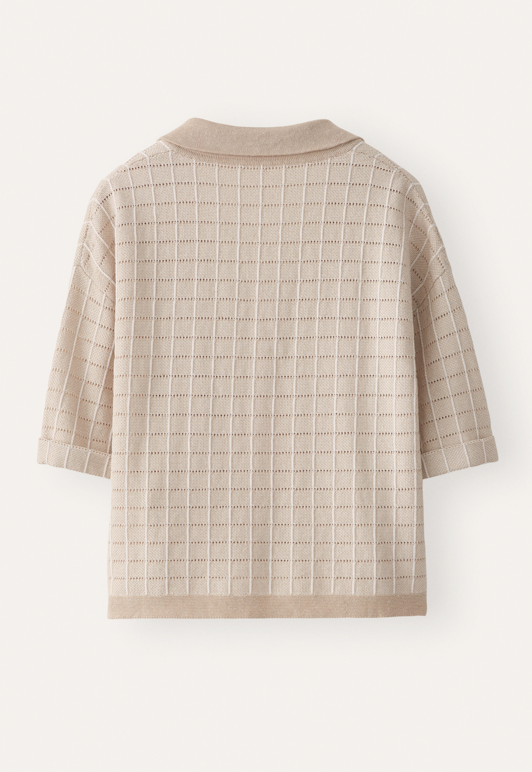 Bluse mit Karomuster, Kiesel, large