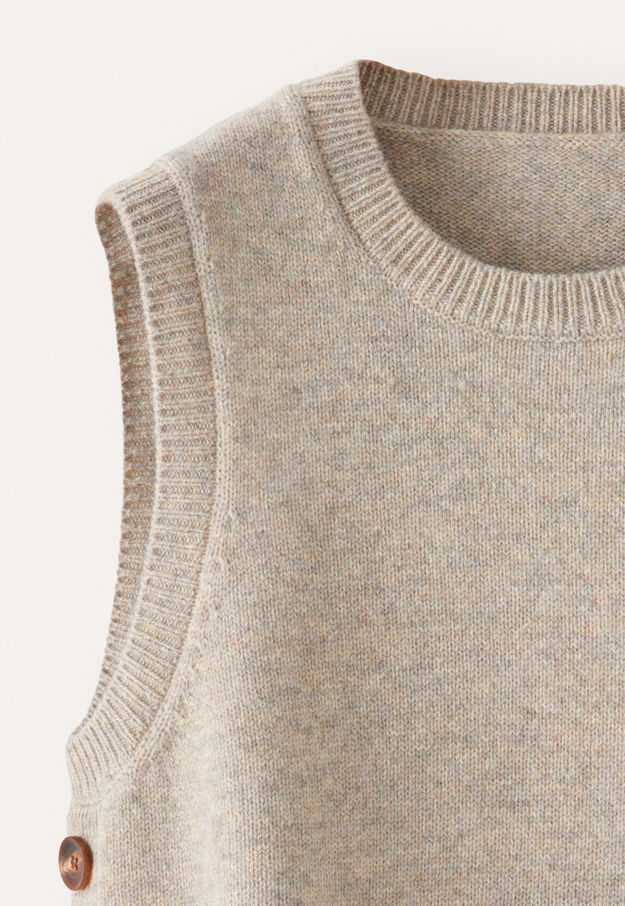 &Auml;rmelloser Pullover, Kiesel, large