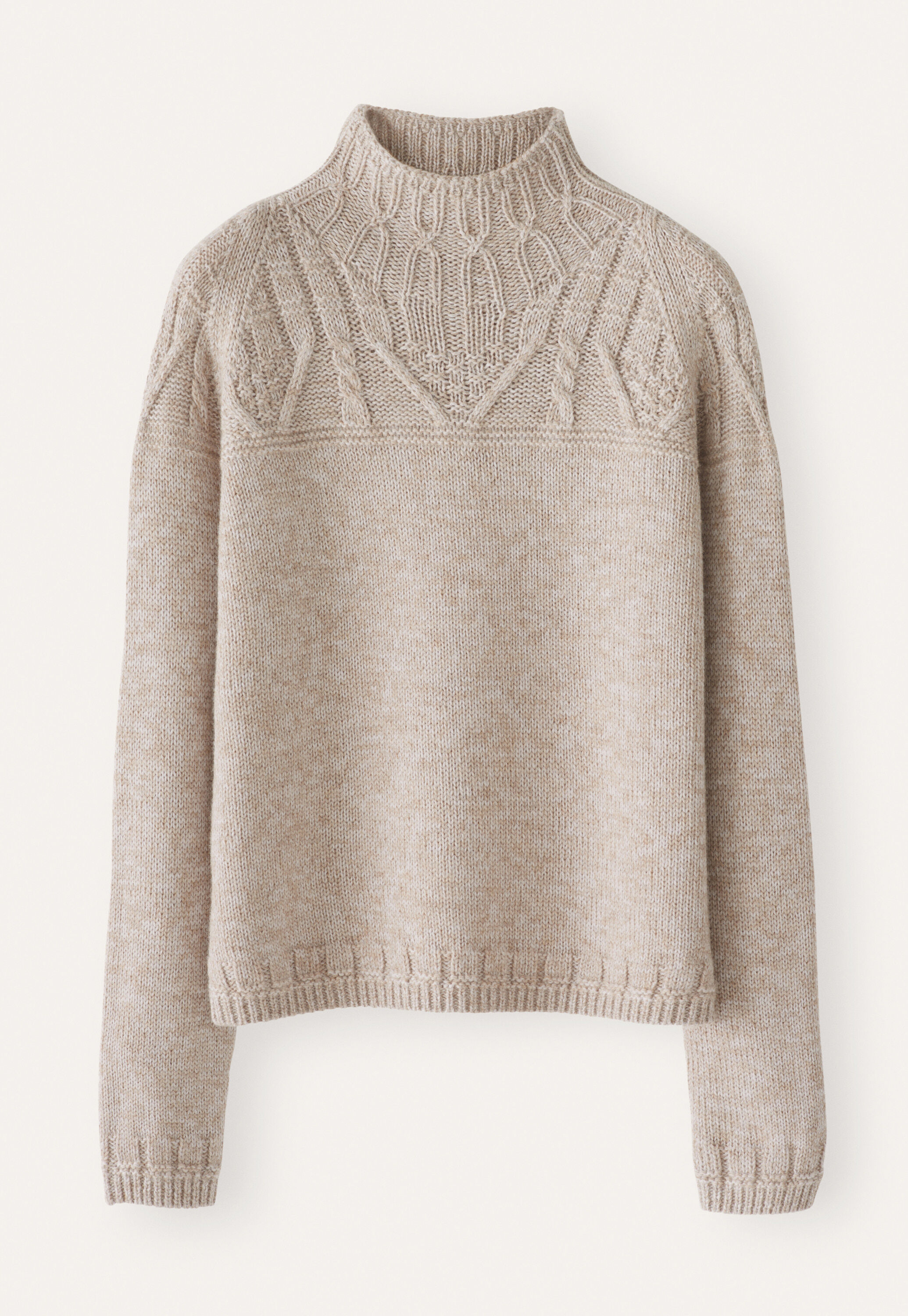 Pullover mit Zopfmusterpasse