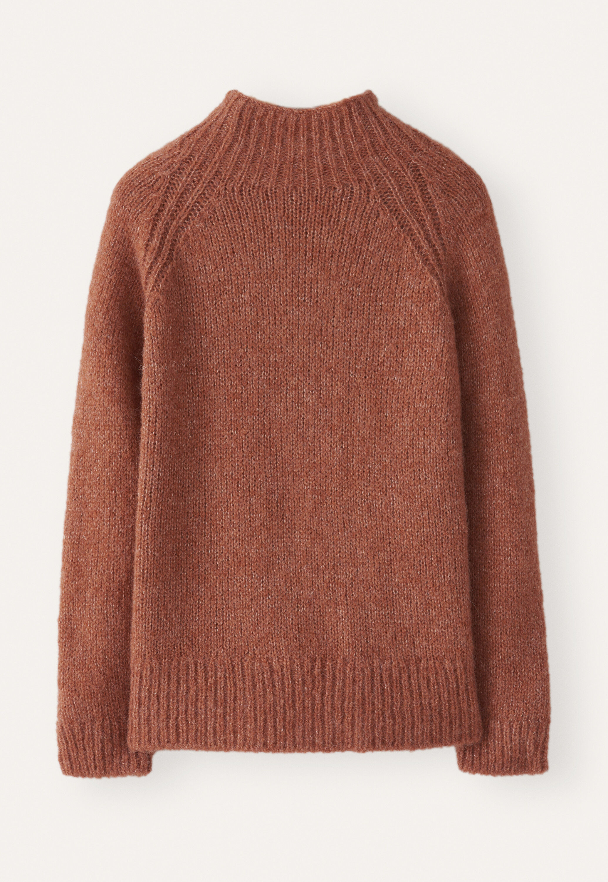 Raglanpullover mit Trichterkragen, Kupferorange, large