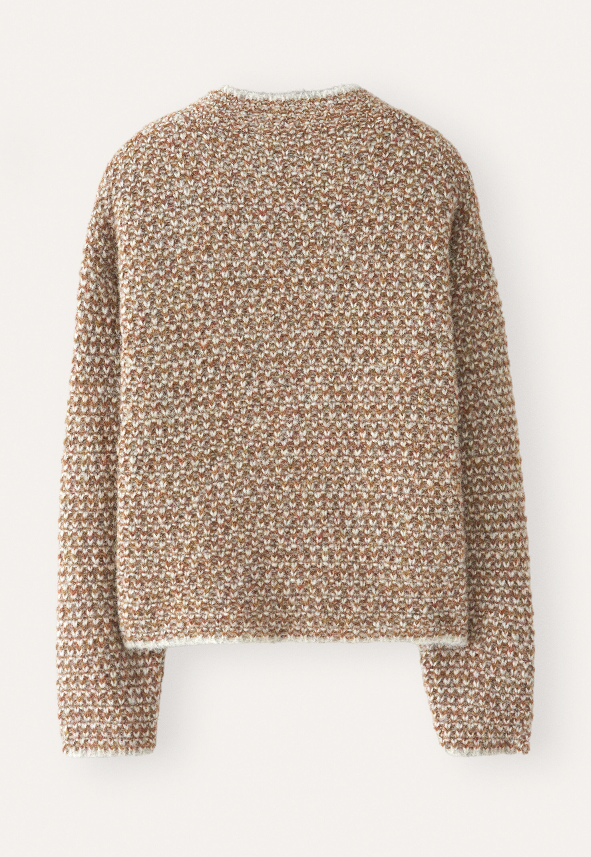 Gemusterter Strickpullover, Rost/Grau, large