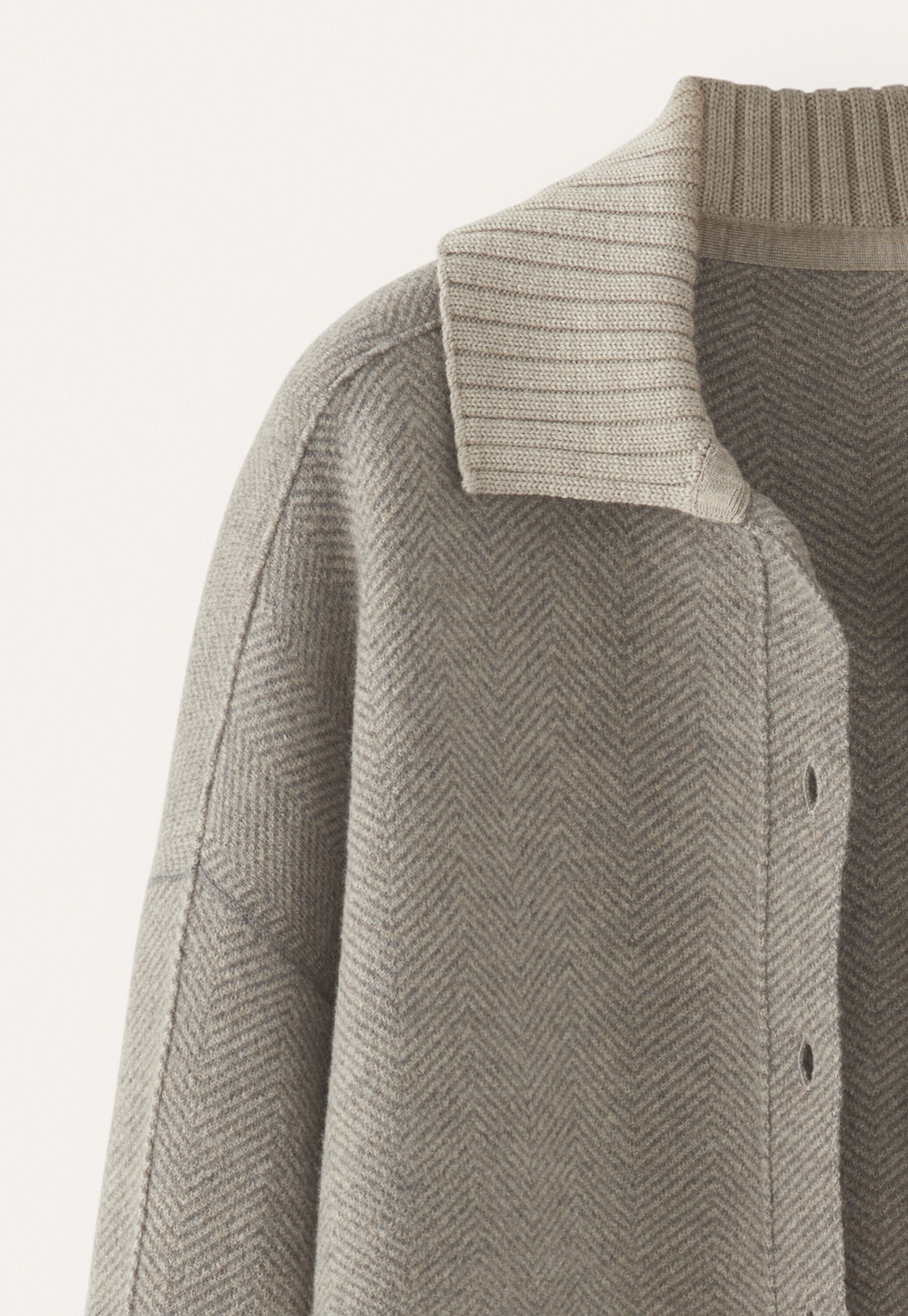 Wollwalk-Coatigan, Taupe/Rehbraun, large