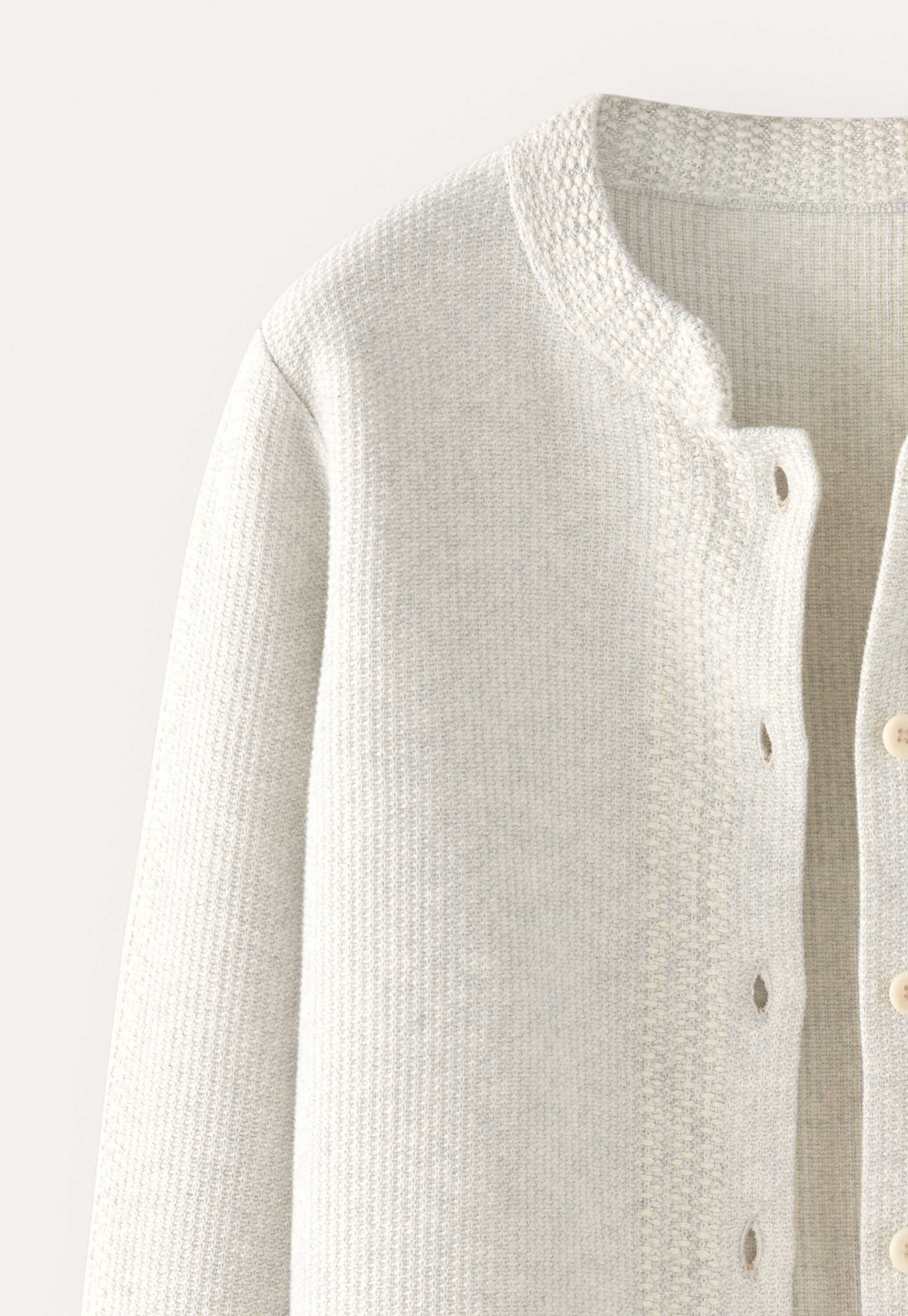Inlaymuster-Cardigan, Blasses Grau, large