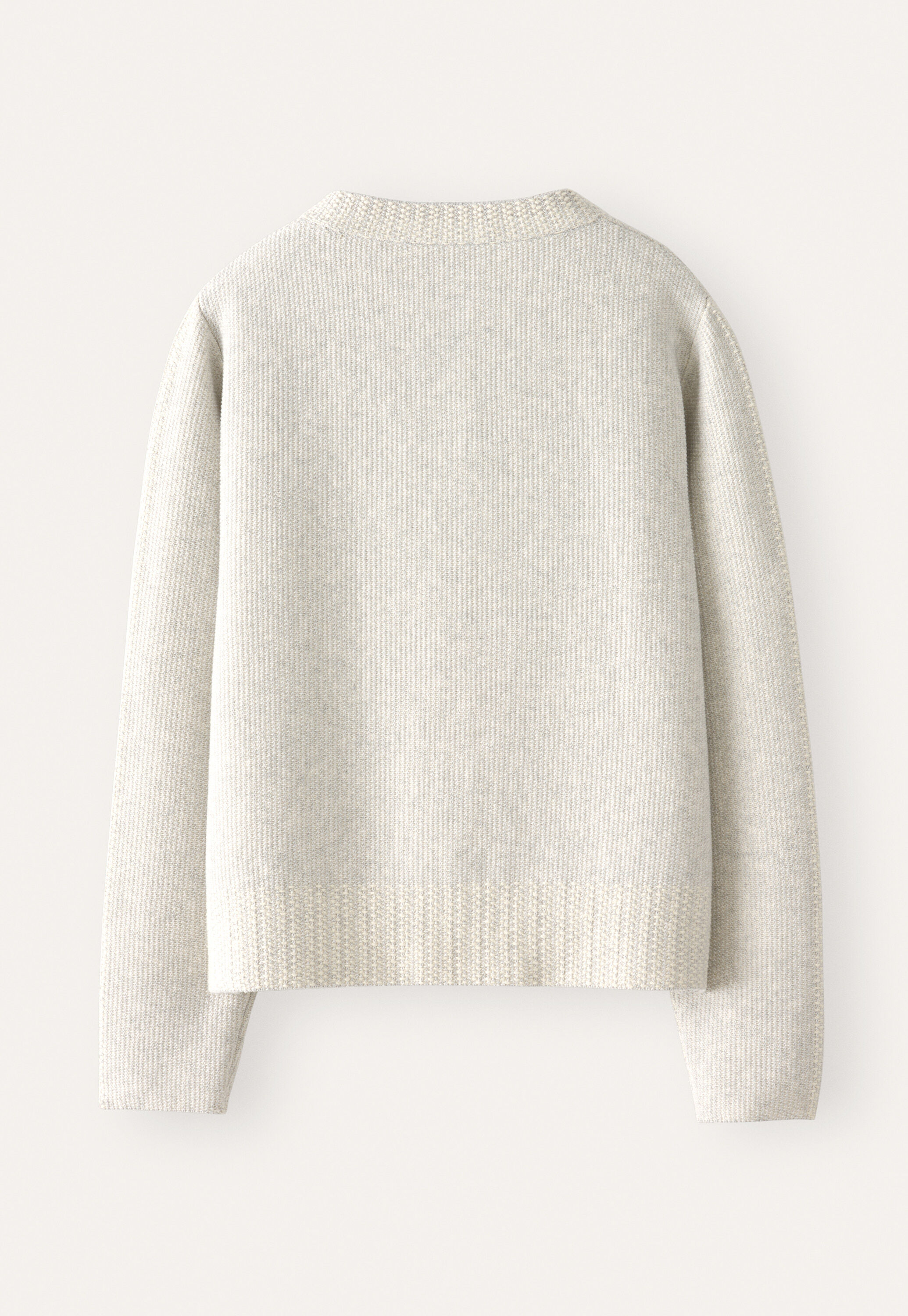 Inlaymuster-Cardigan, Blasses Grau, large