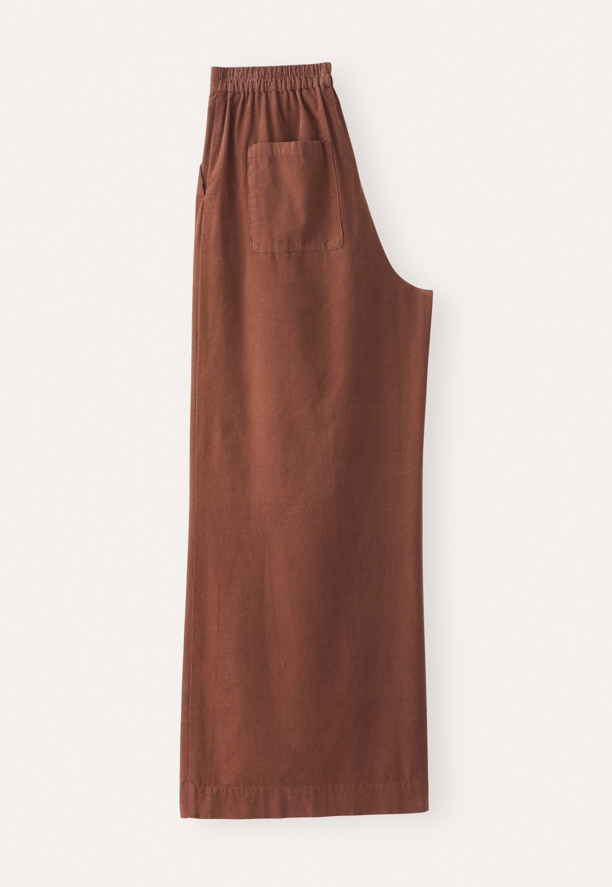 Weitbeinige Hose aus Feincord, Dunkles Rouge, large