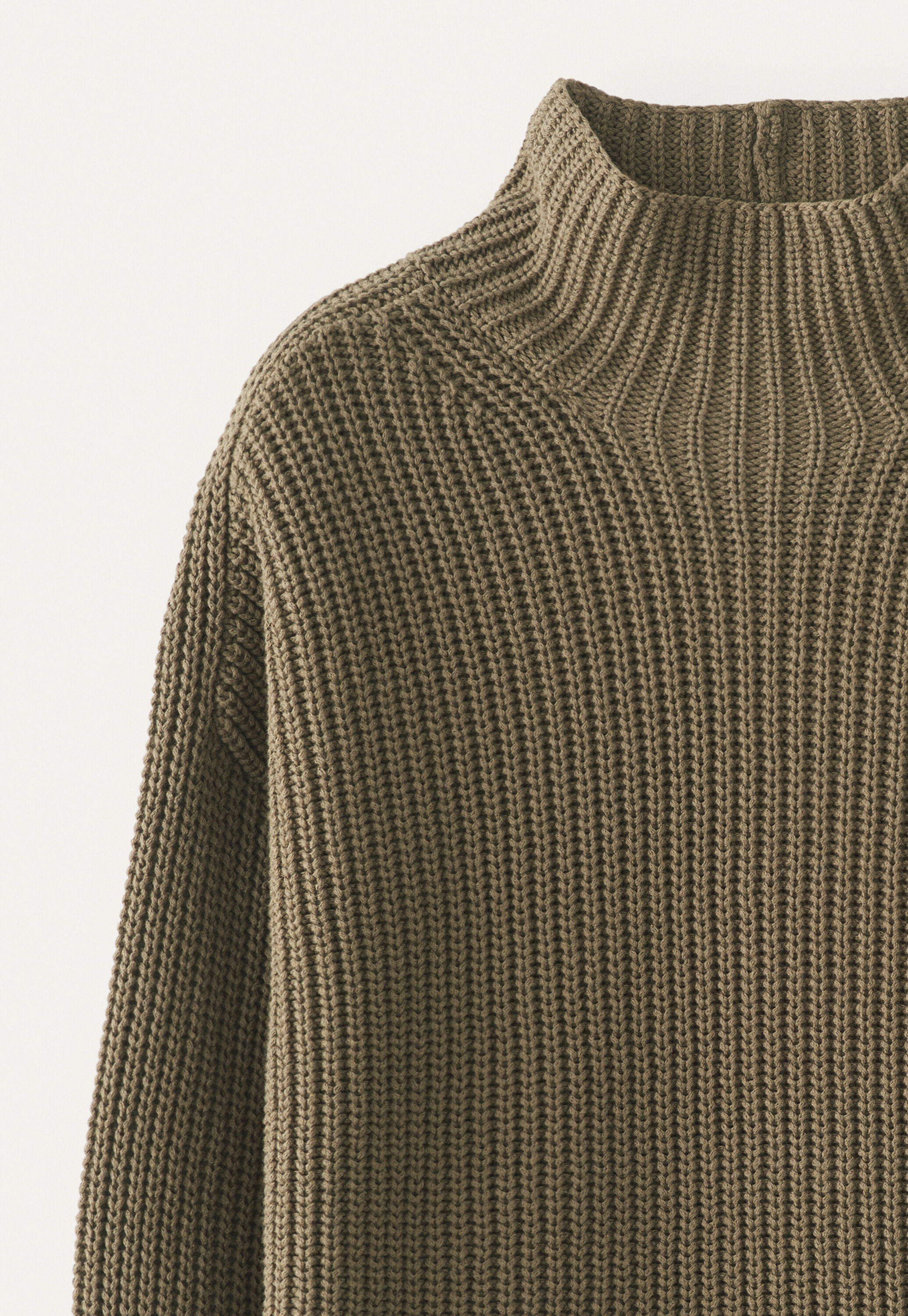 Pullover mit Trichterkragen, Khaki, large