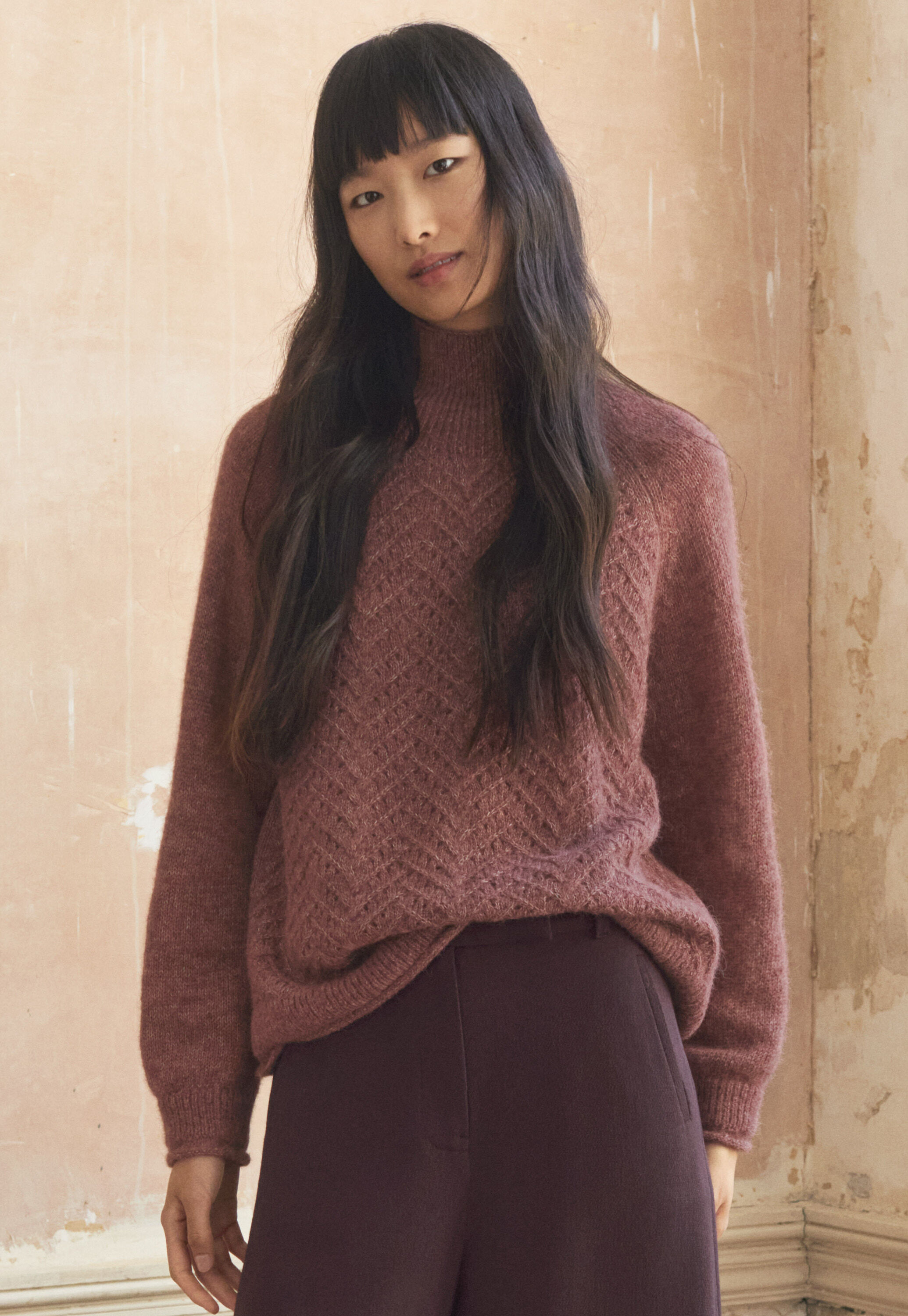 Pullover mit Zopfmuster