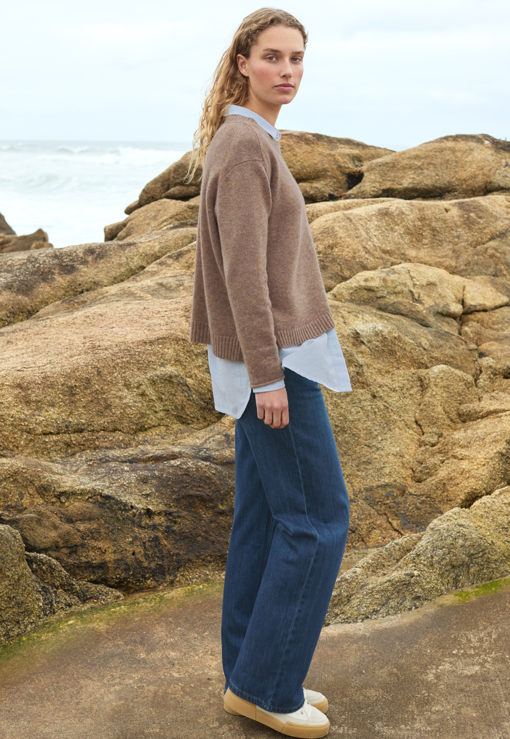 Indigo-Jeans mit geradem Bein