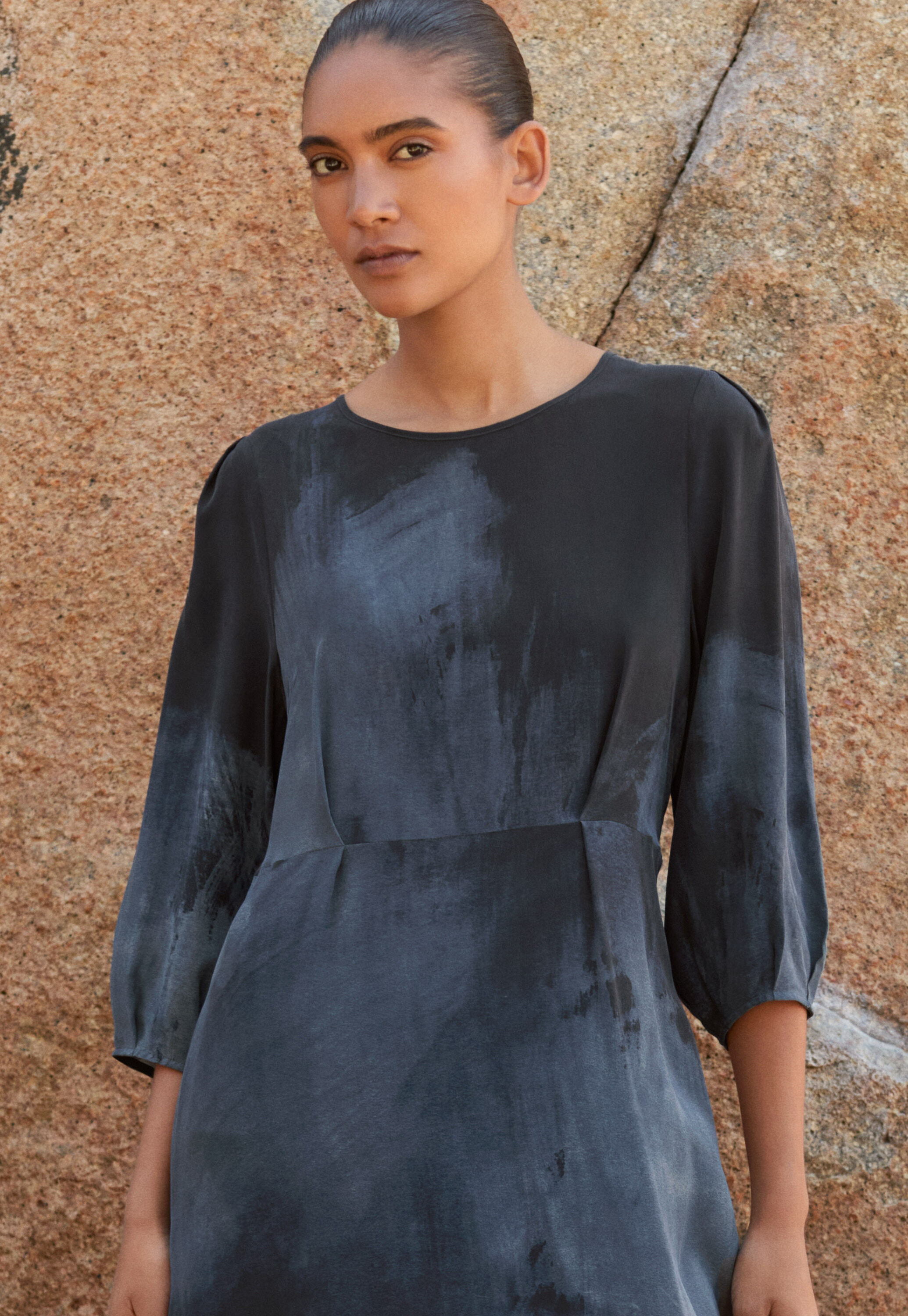 Langes Kleid mit Print