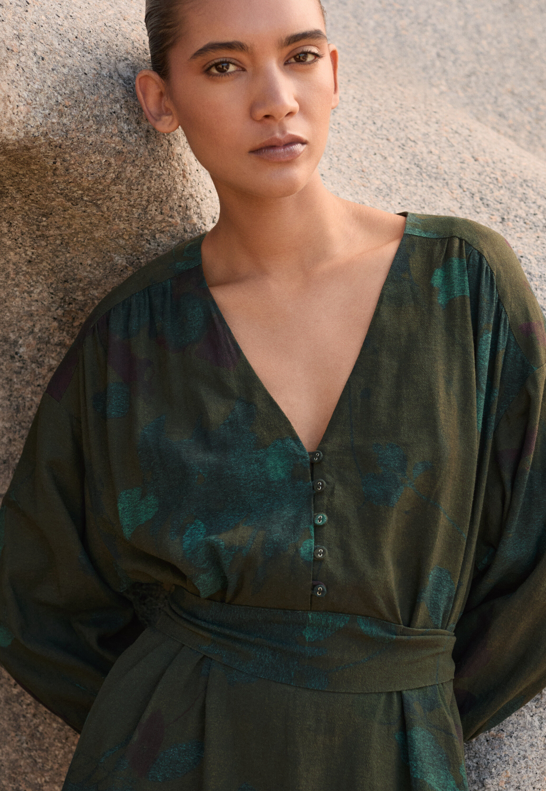 Langes Print-Kleid