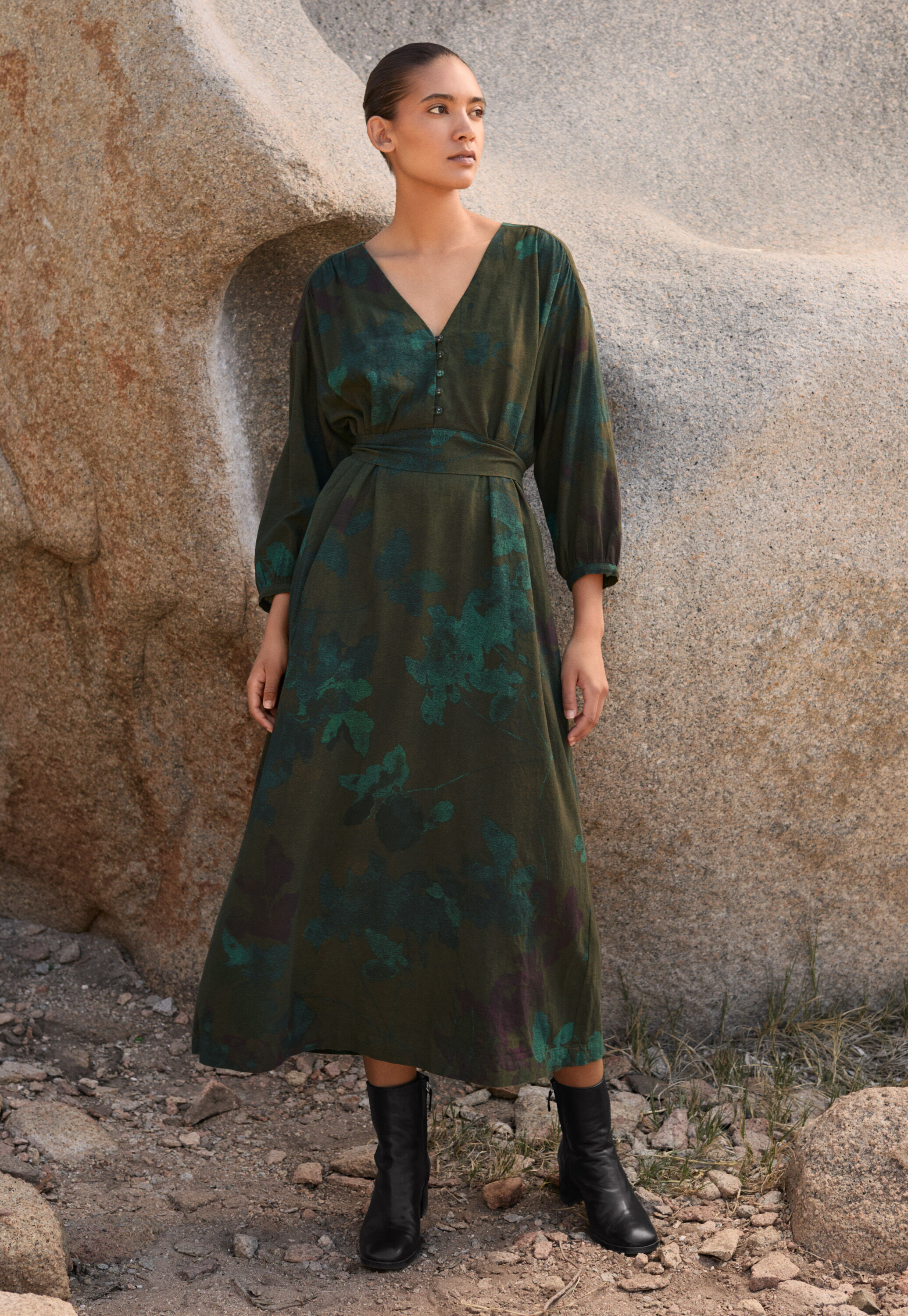 Langes Print-Kleid