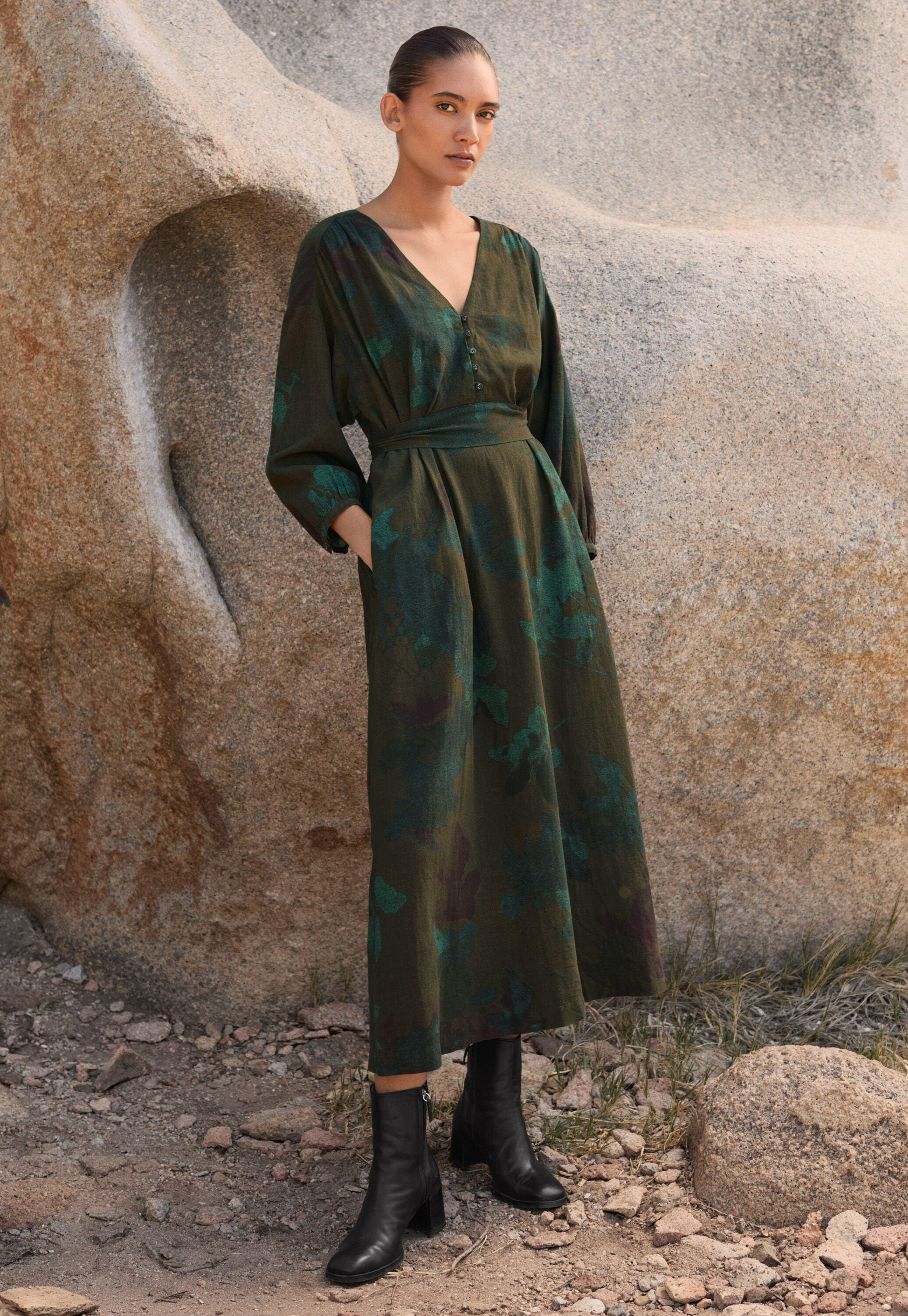 Langes Print-Kleid