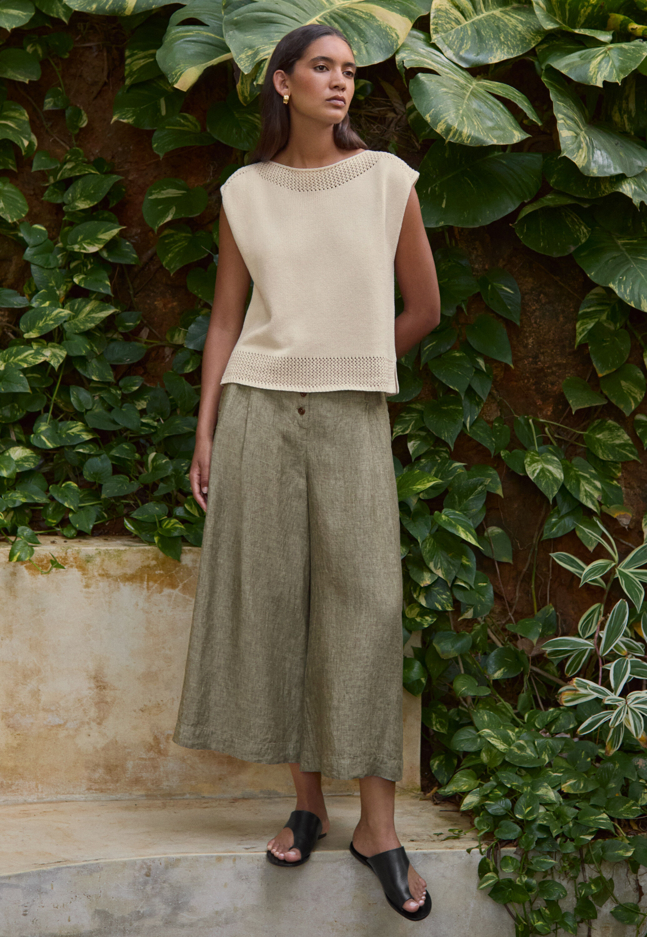 Culotte mit Faltenfront