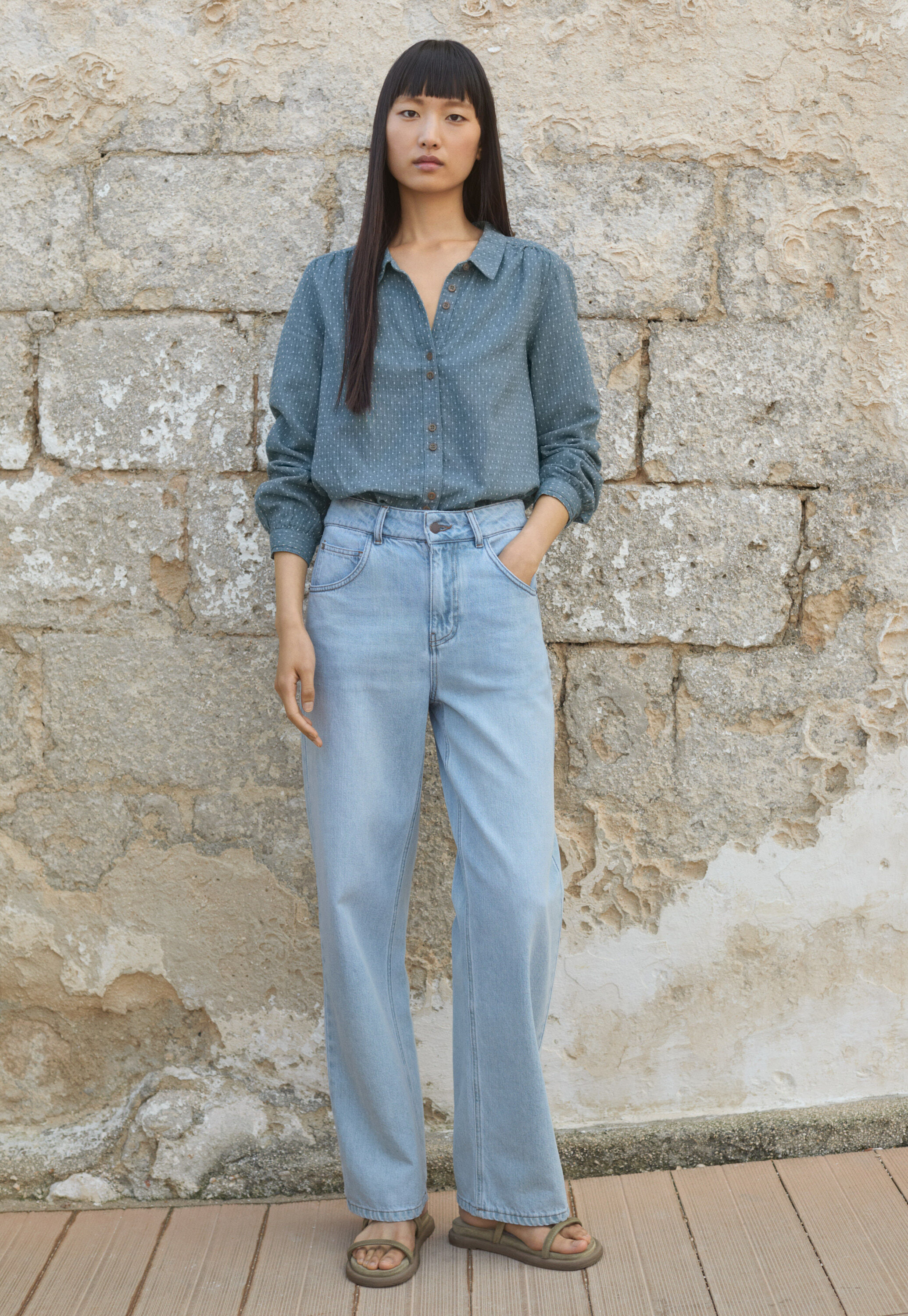 Indigo-Jeans mit geradem Bein