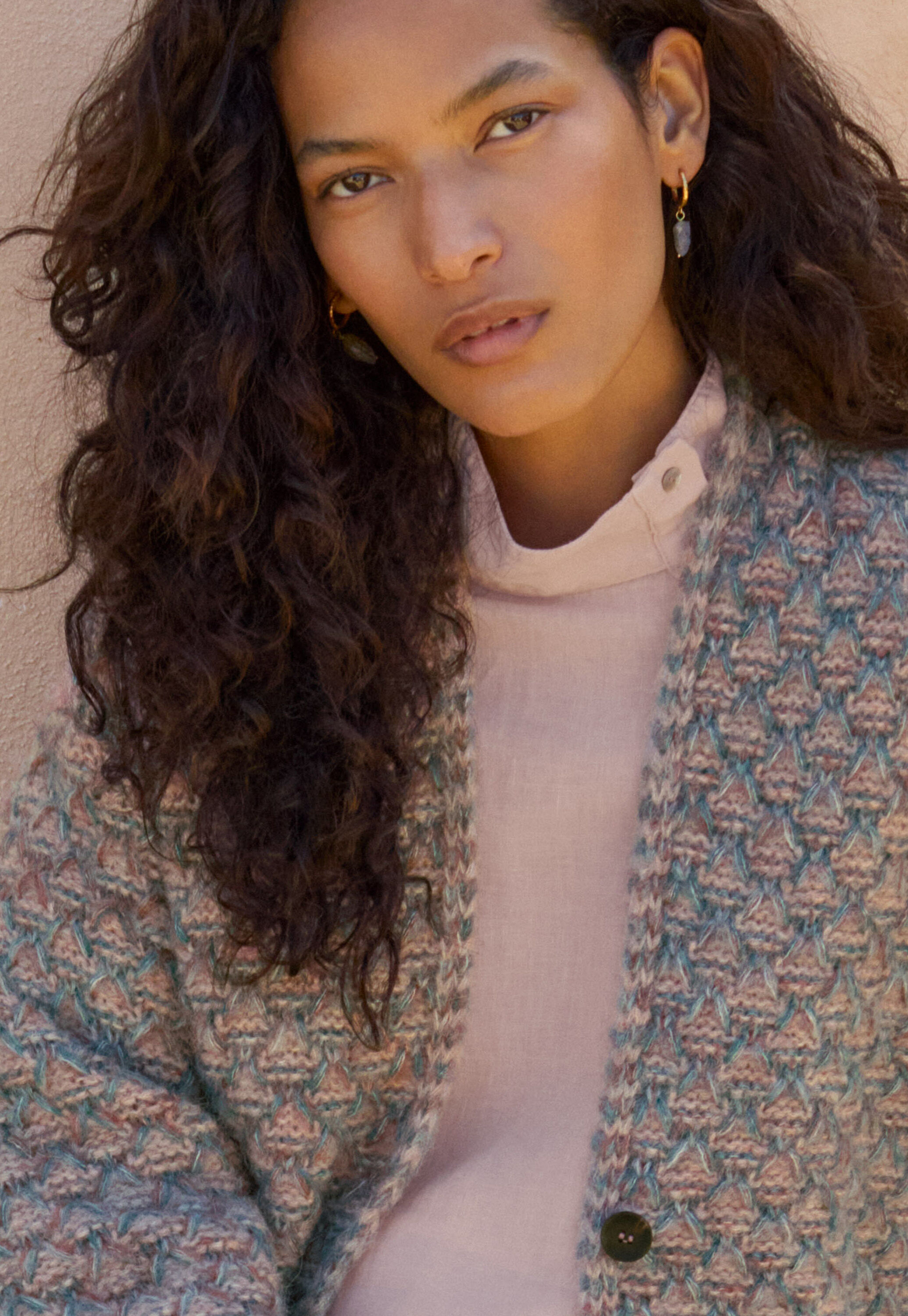 Wabenmuster-Cardigan