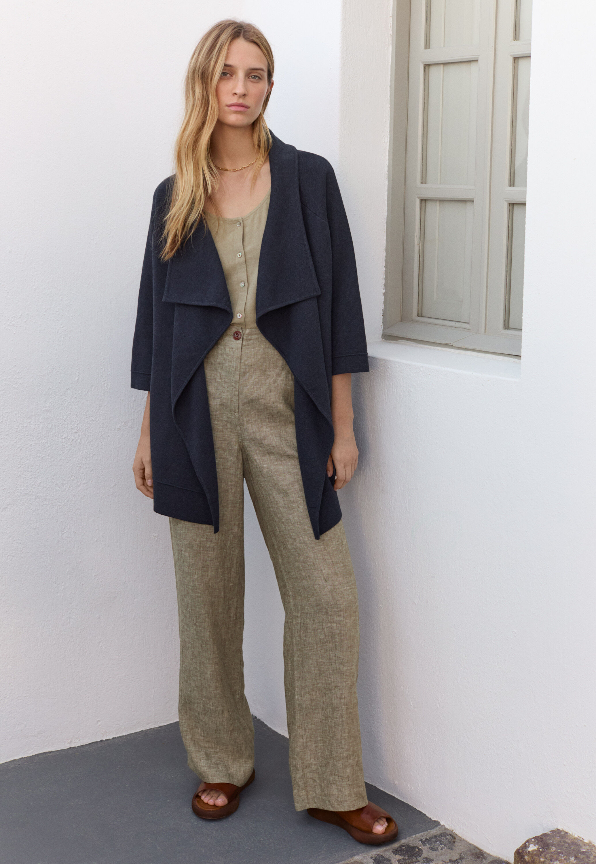 Jacke mit Wasserfallkante