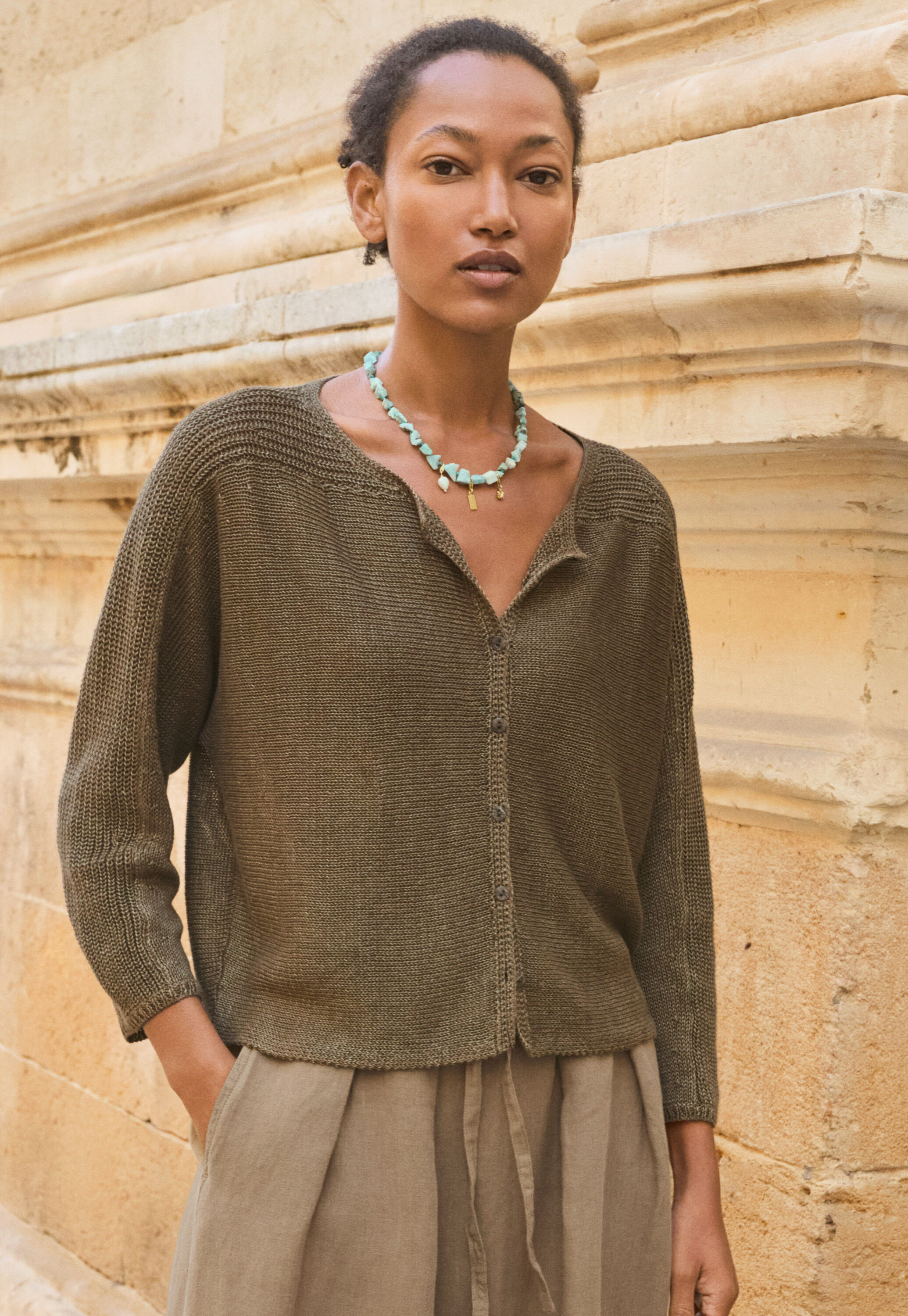 Cardigan mit Dolman-&Auml;rmeln