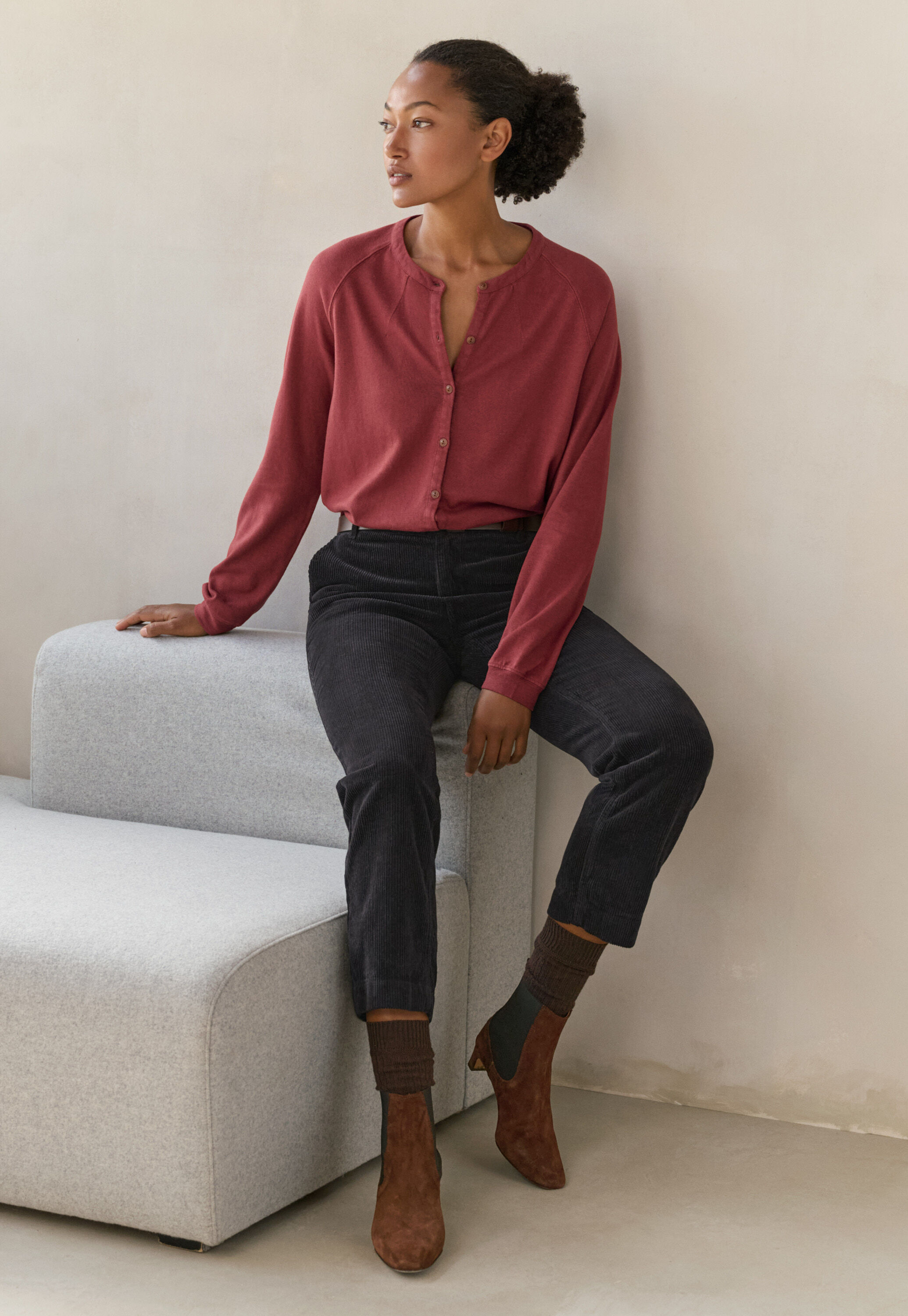 Jersey-Bluse