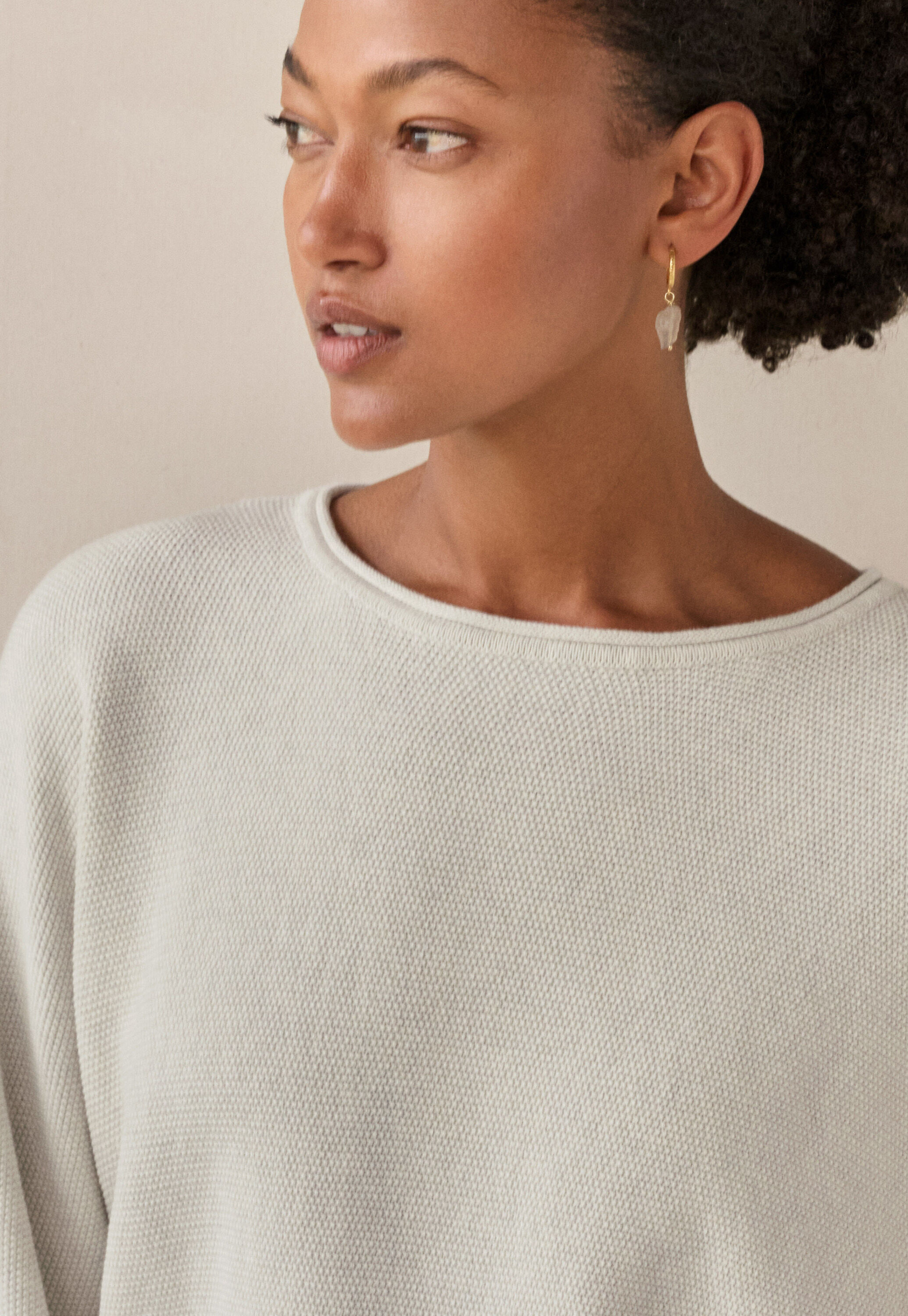 Perlmuster-Dolman-Pullover
