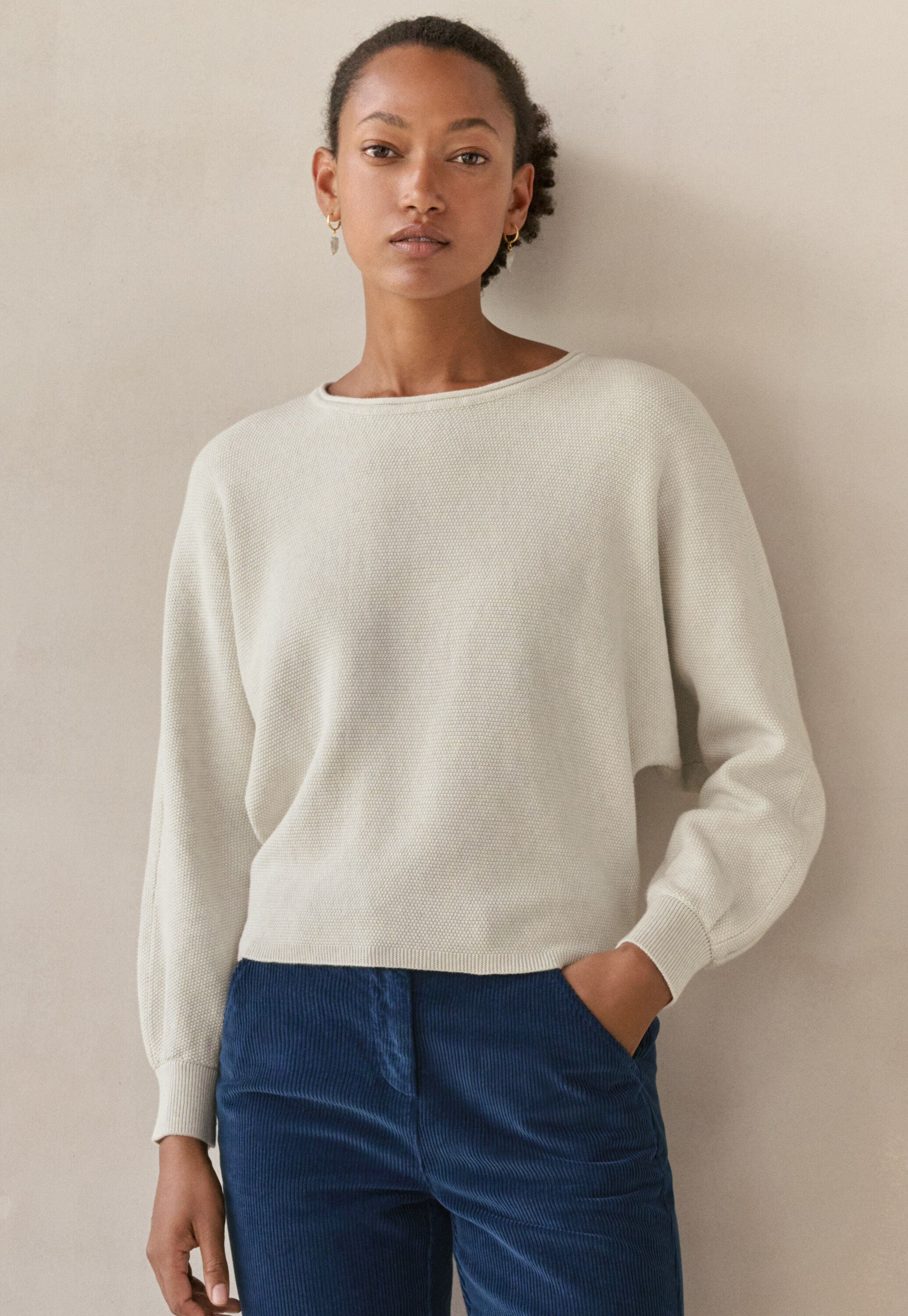 Perlmuster-Dolman-Pullover