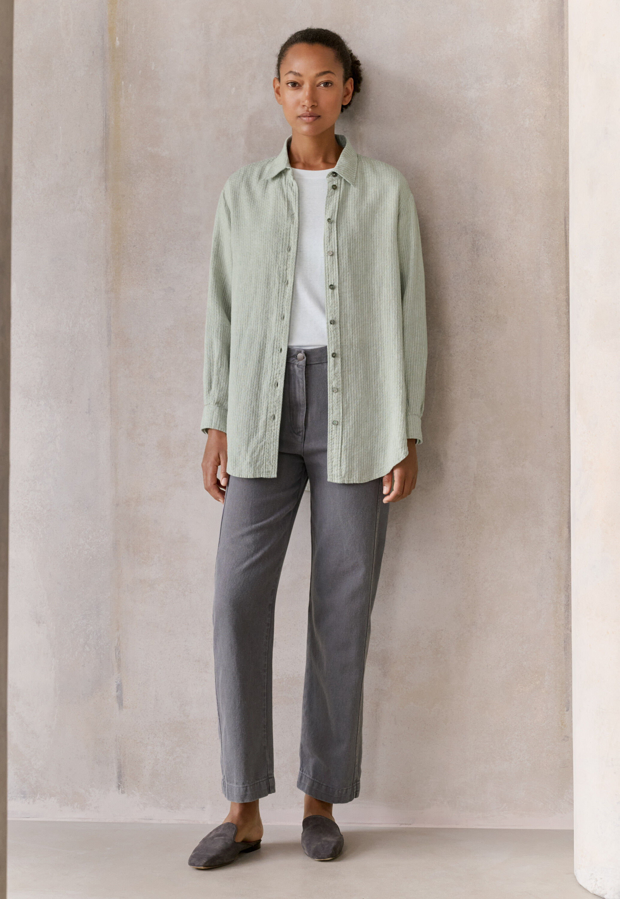 Overshirt aus strukturiertem Gewebe