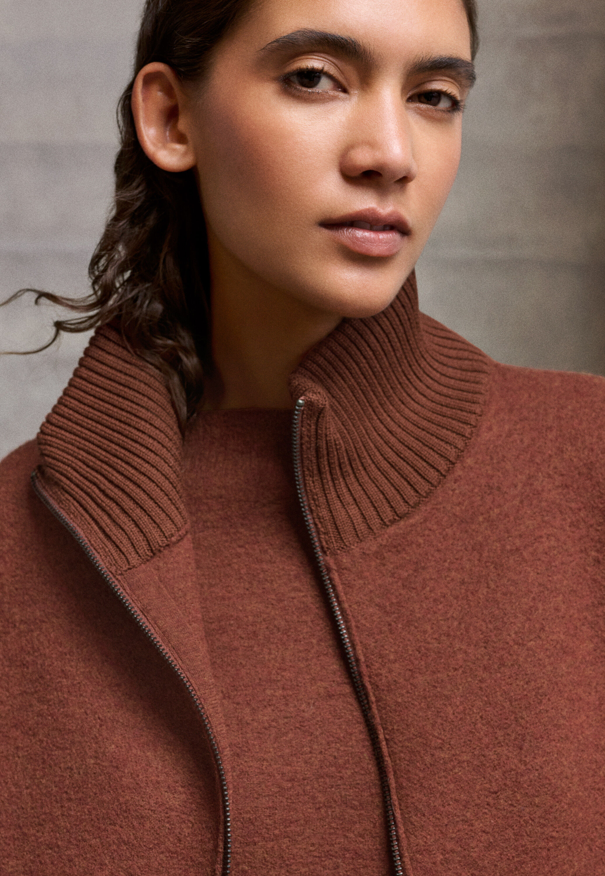 Gestrickte Jacke mit Rei&szlig;verschluss