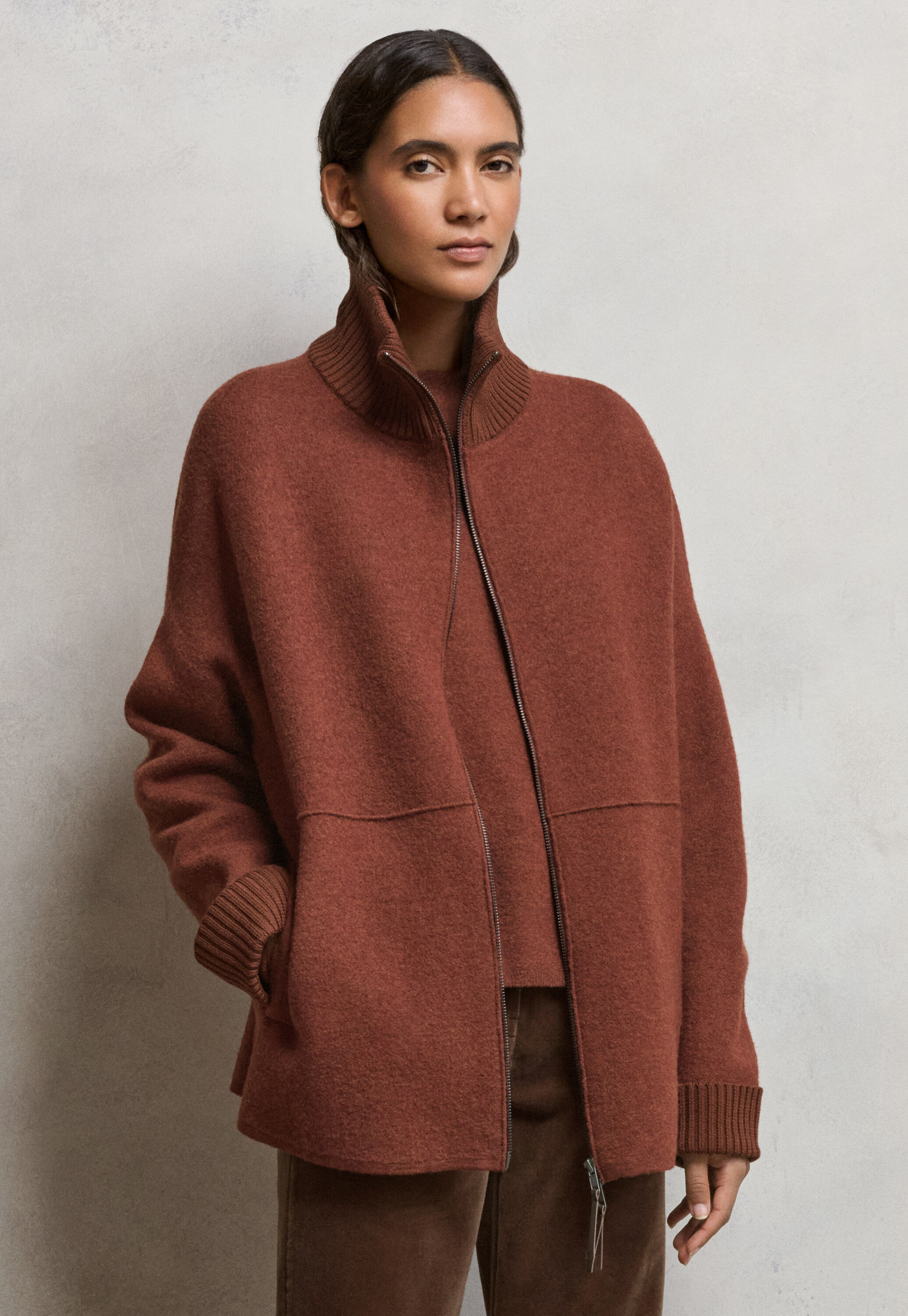 Gestrickte Jacke mit Rei&szlig;verschluss