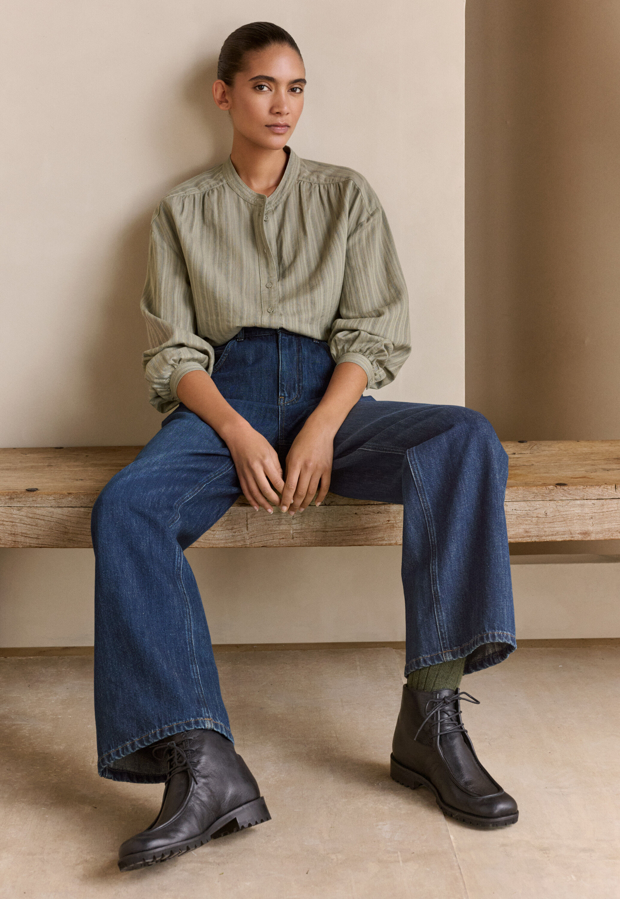 Indigo-Jeans mit geradem Bein