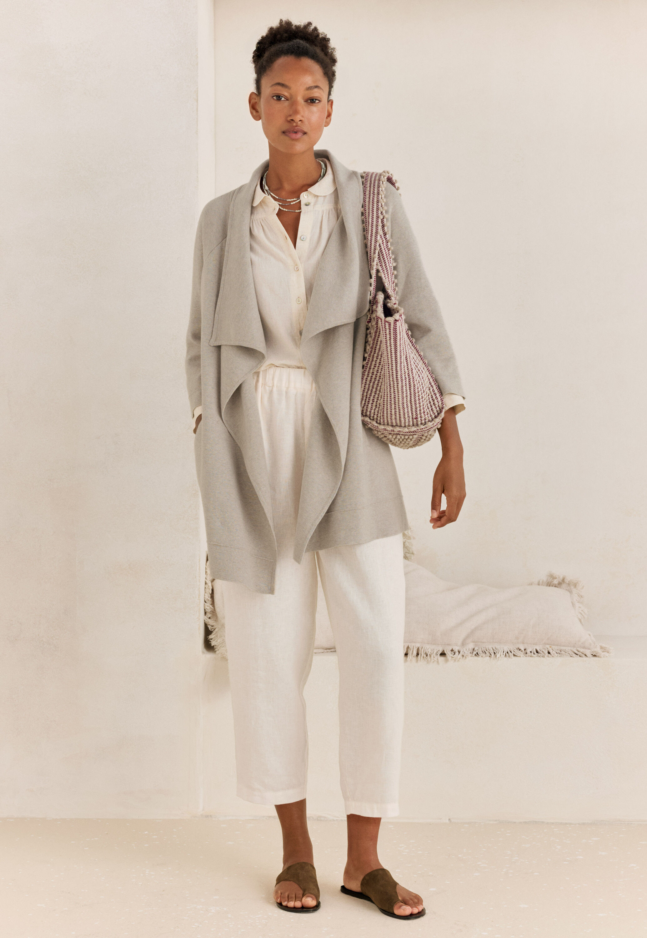 Jacke mit Wasserfallkante