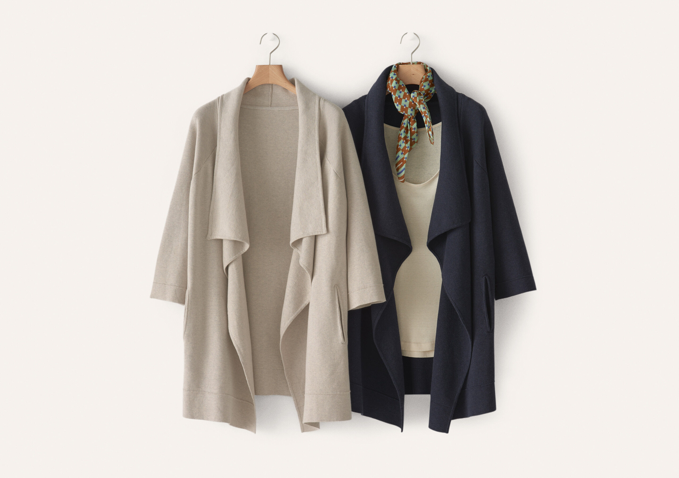 Jacke mit Wasserfallkante