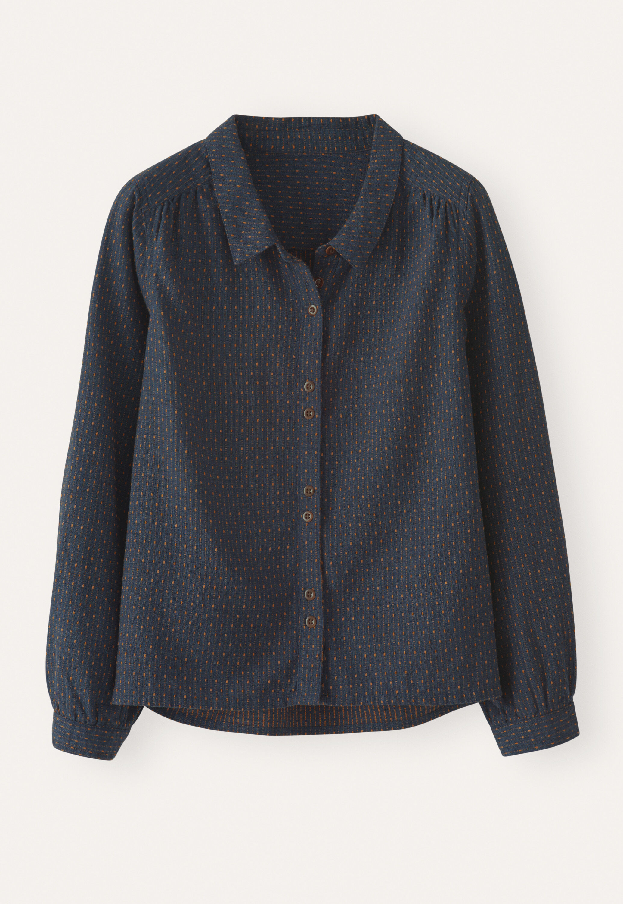 Bluse in Strichmuster-Webung
