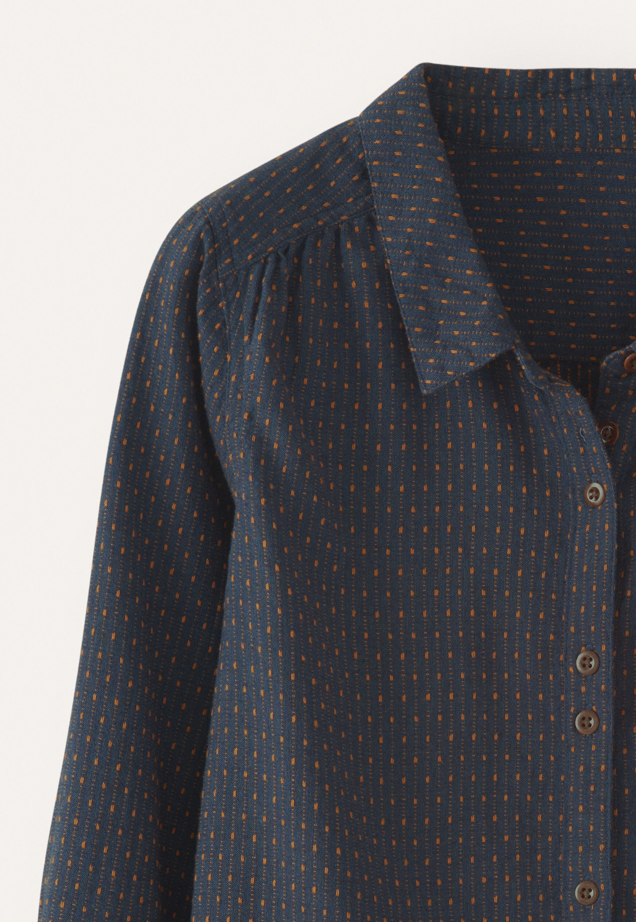 Bluse in Strichmuster-Webung