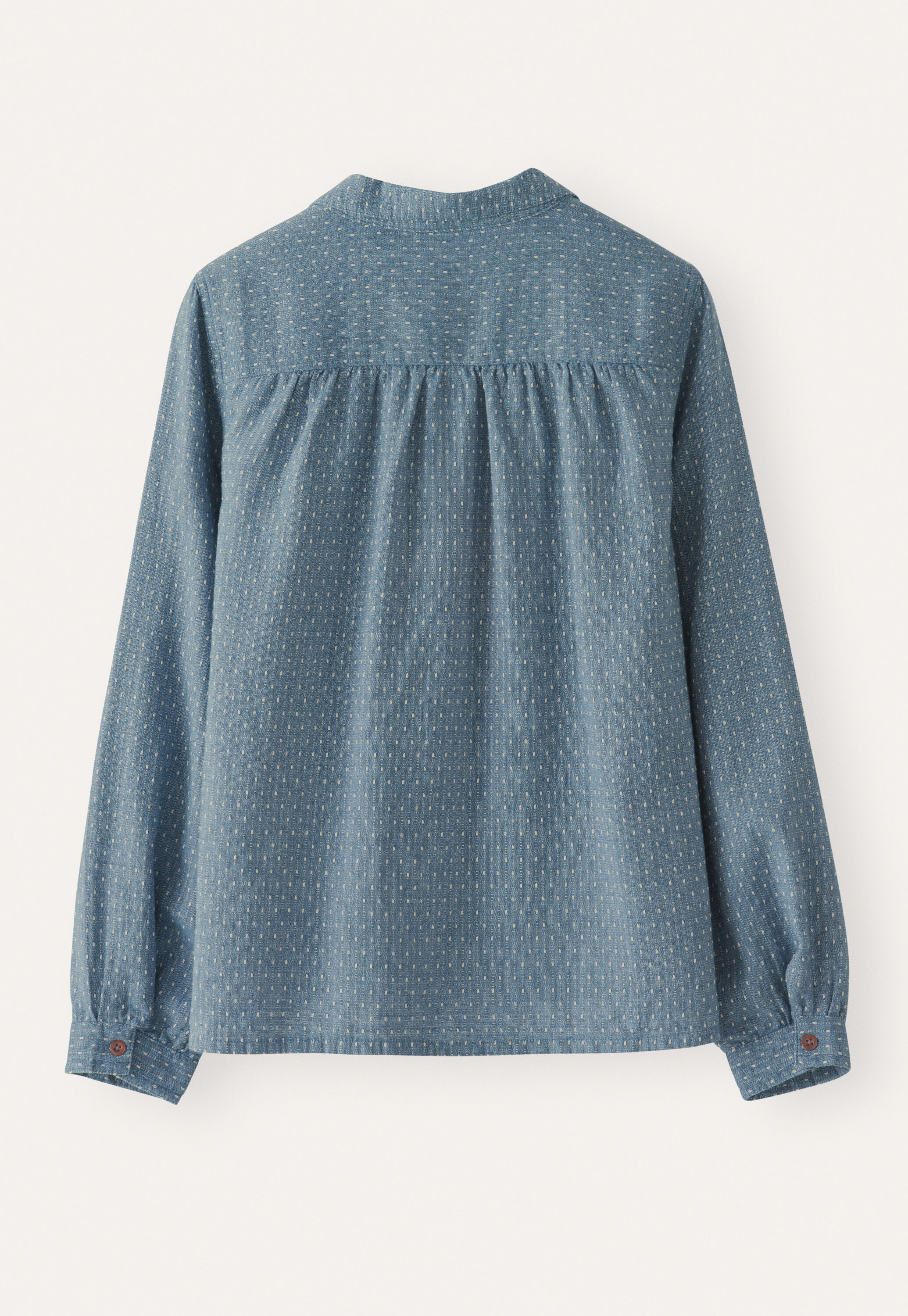 Bluse in Strichmuster-Webung